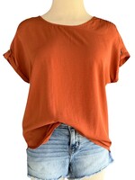 Maurices Burnt Orange Short Sleeve Blouse  Size XS -RF