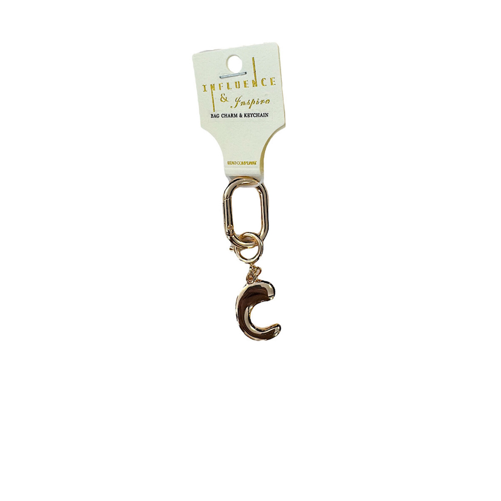 Initial Chain Charm Gold 3 inch