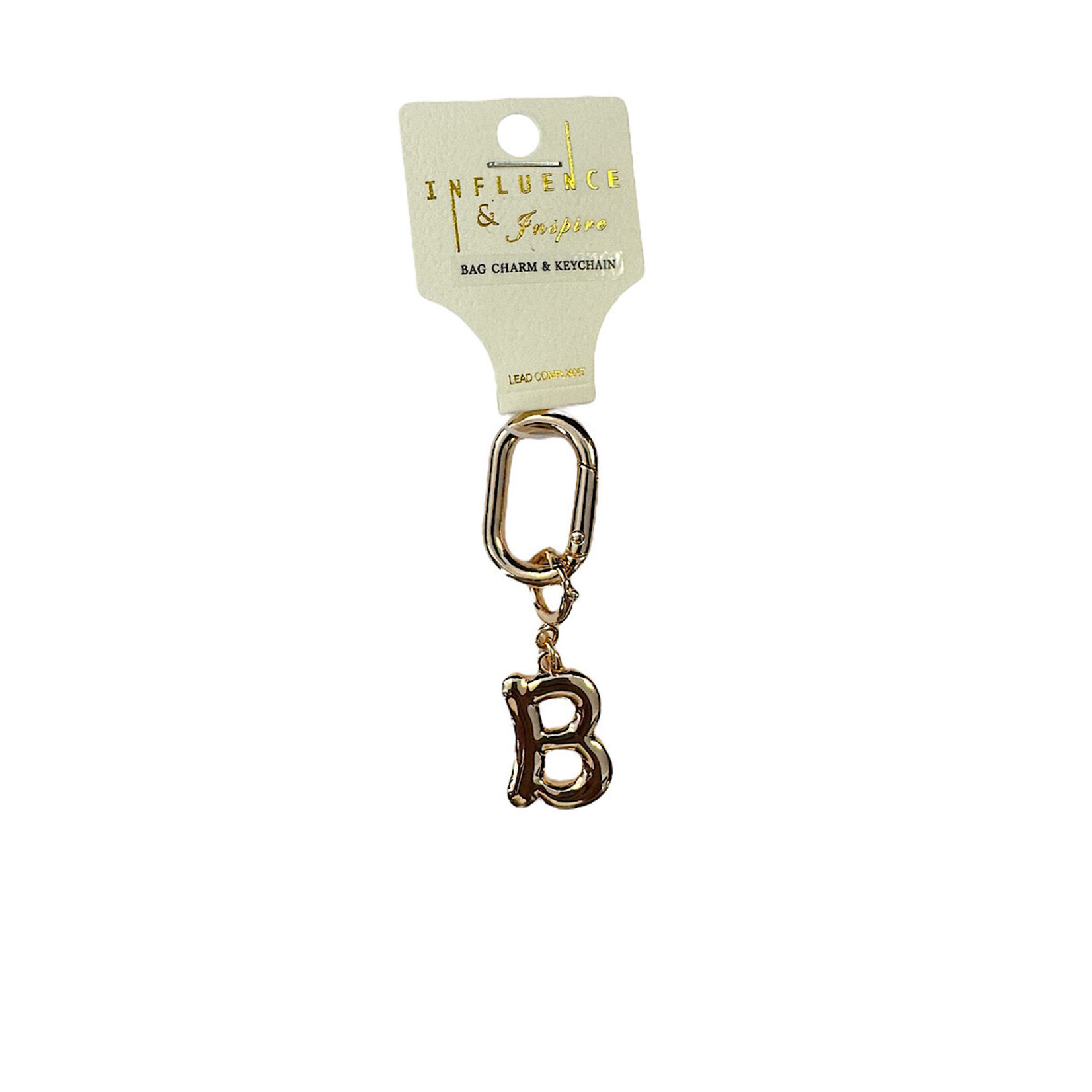 Initial Chain Charm Gold 3 inch