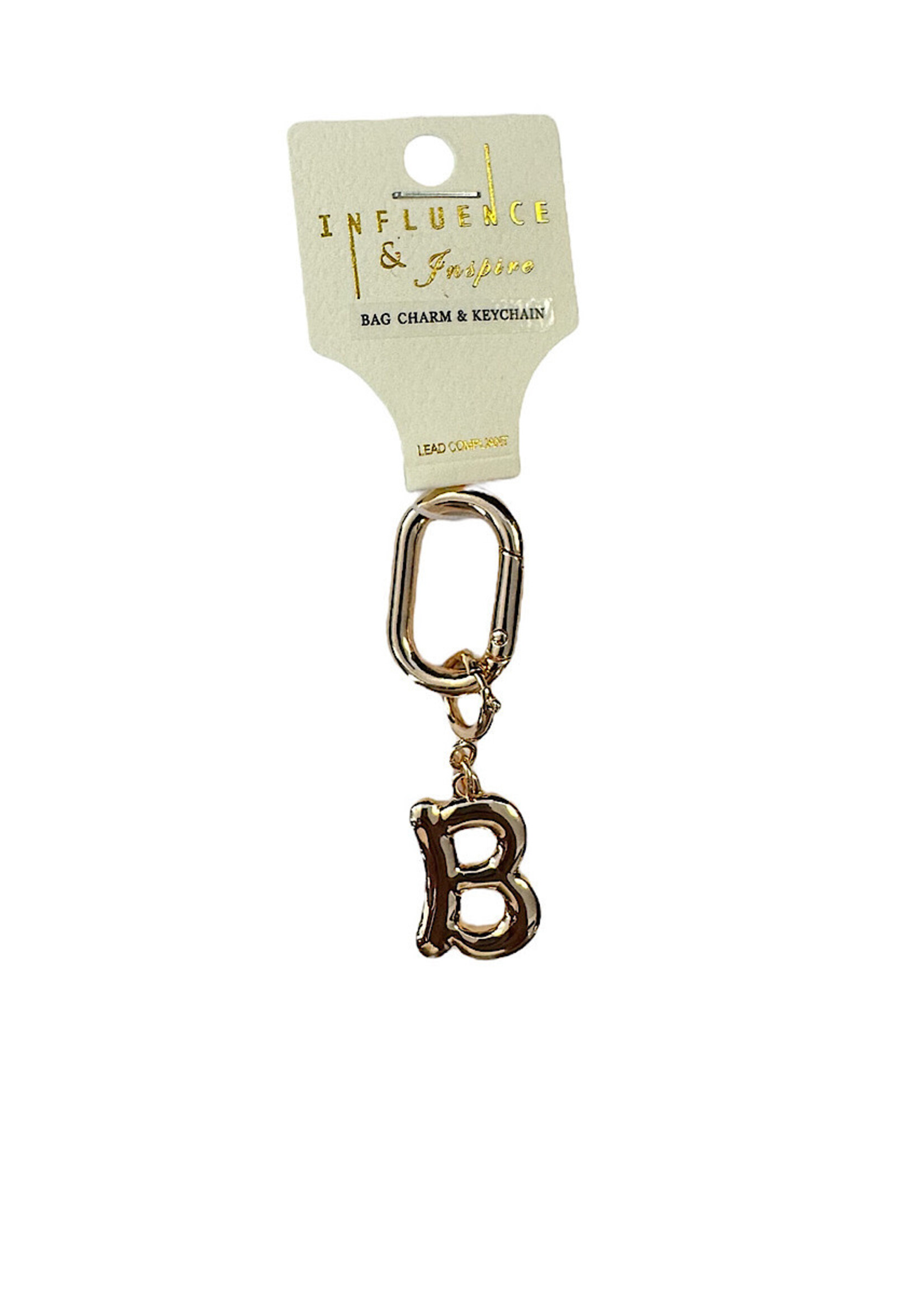 Influence and Inspire Initial Chain Charm Gold 3 inch