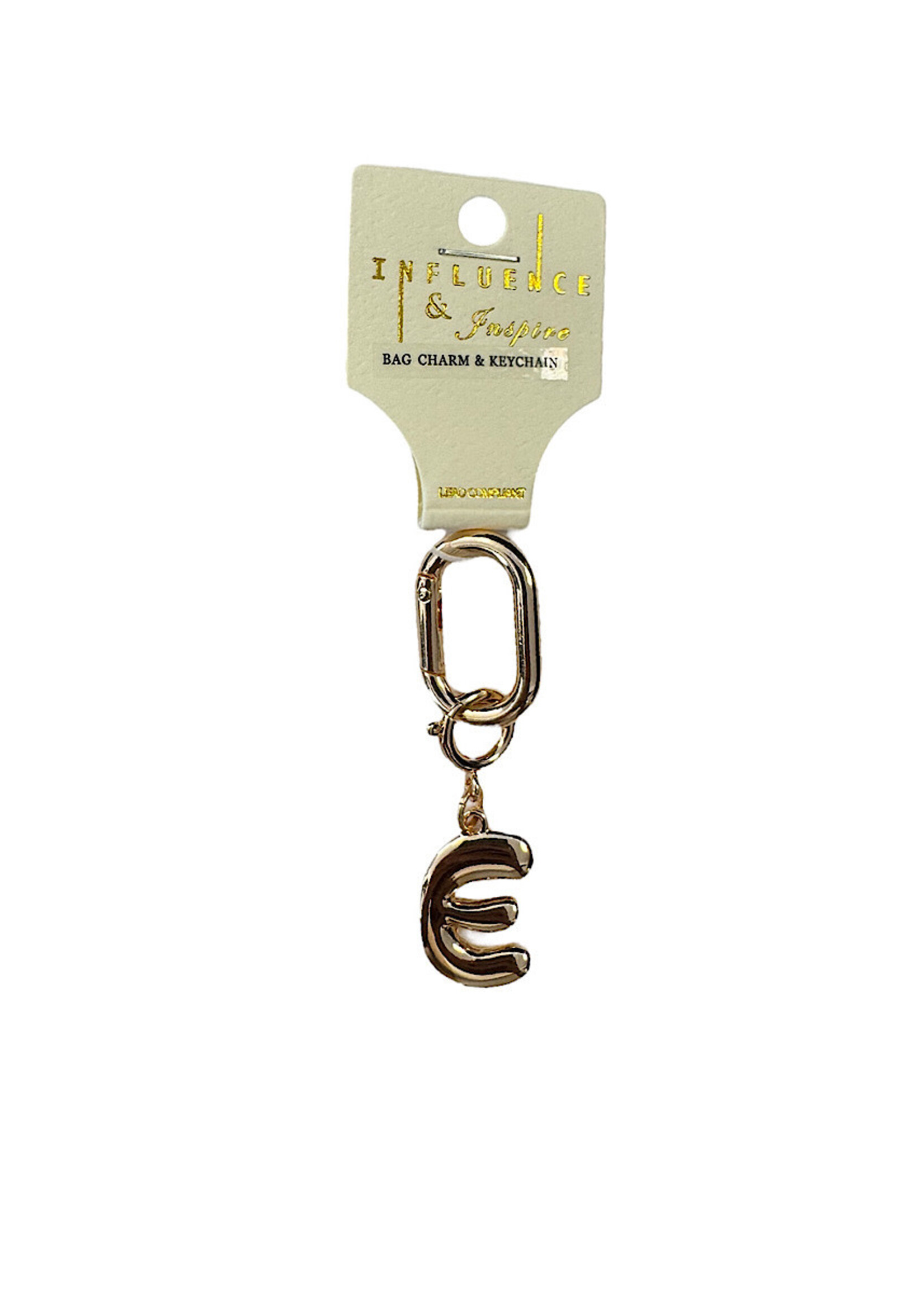 Influence and Inspire Initial Chain Charm Gold 3 inch