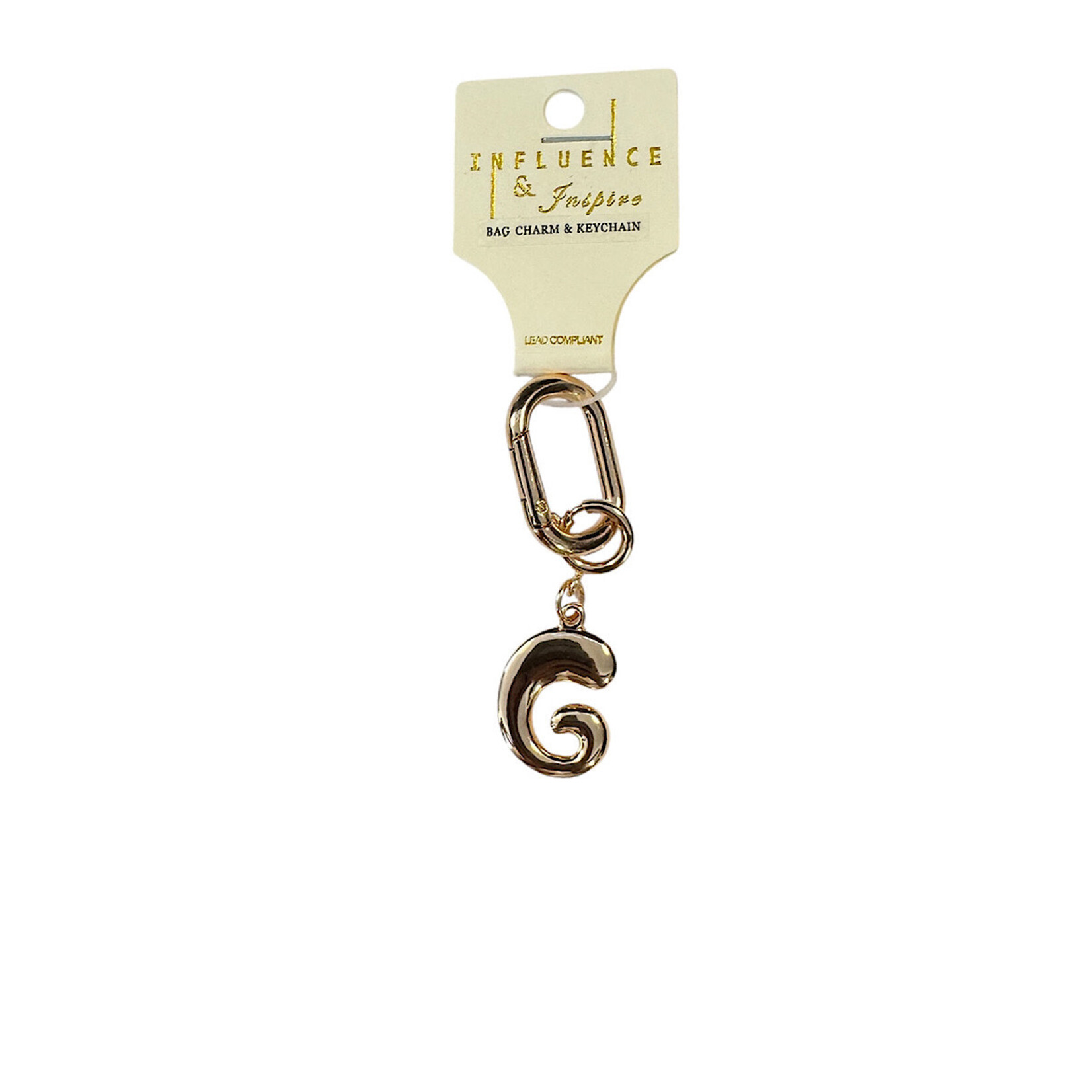 Initial Chain Charm Gold 3 inch