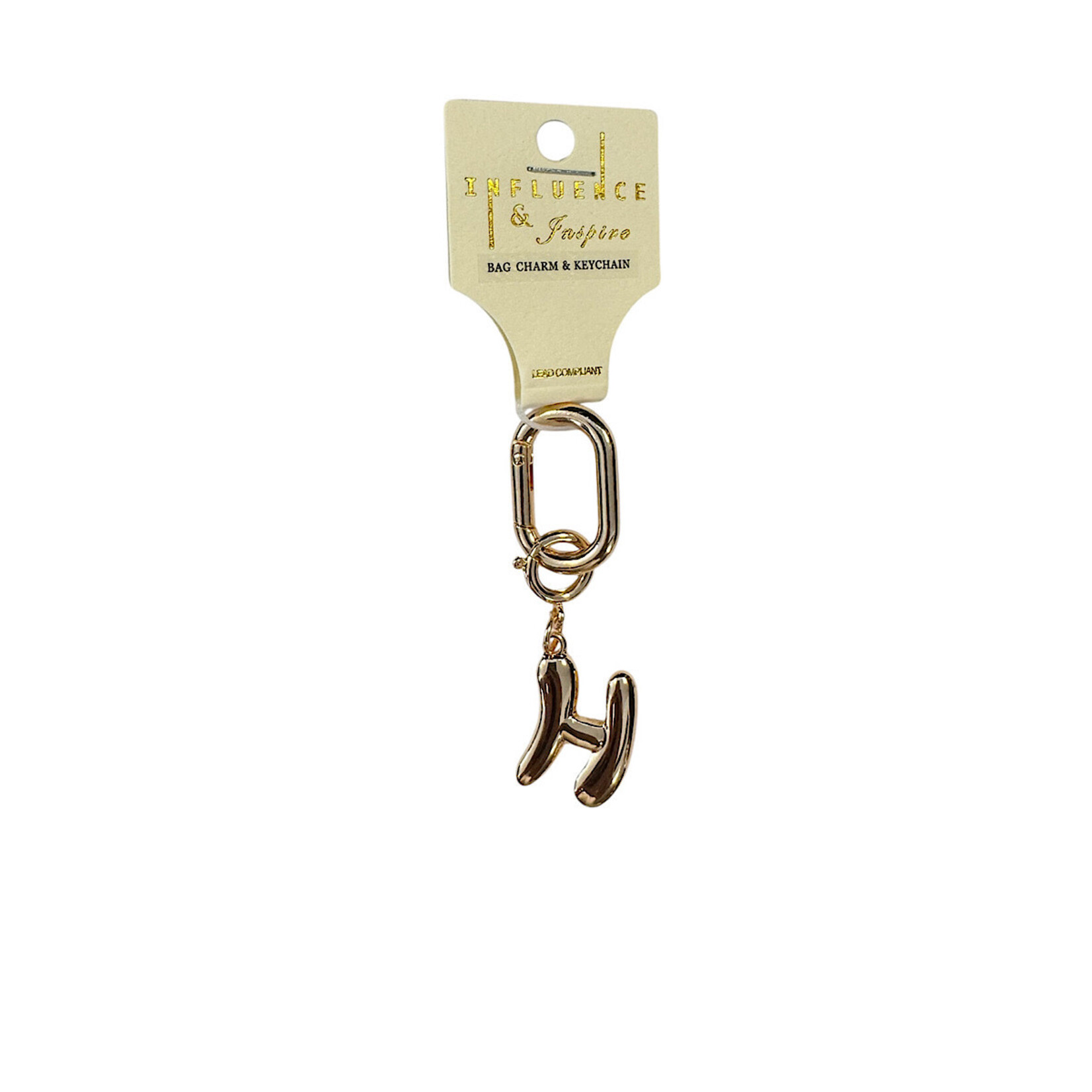 Initial Chain Charm Gold 3 inch