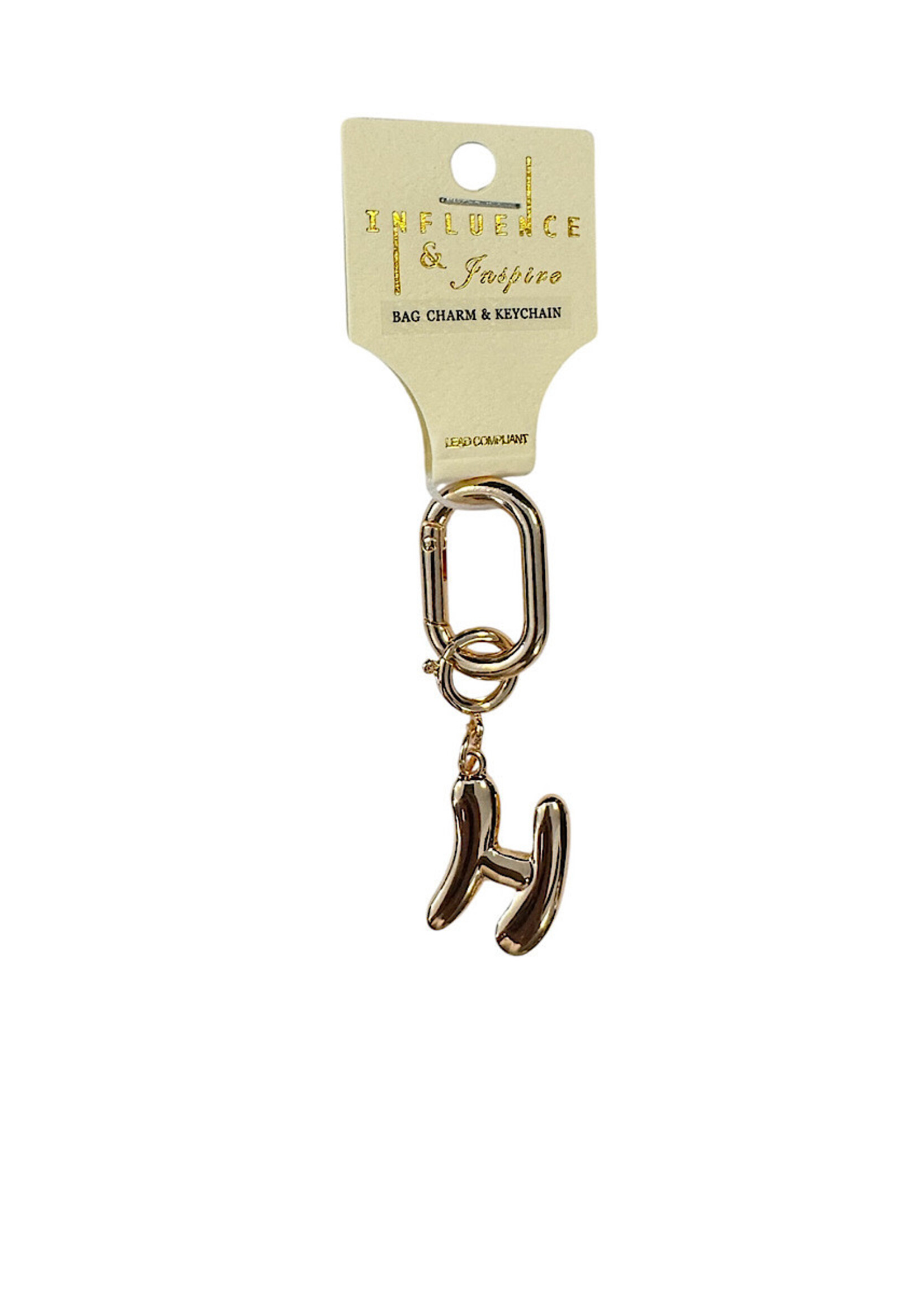 Influence and Inspire Initial Chain Charm Gold 3 inch