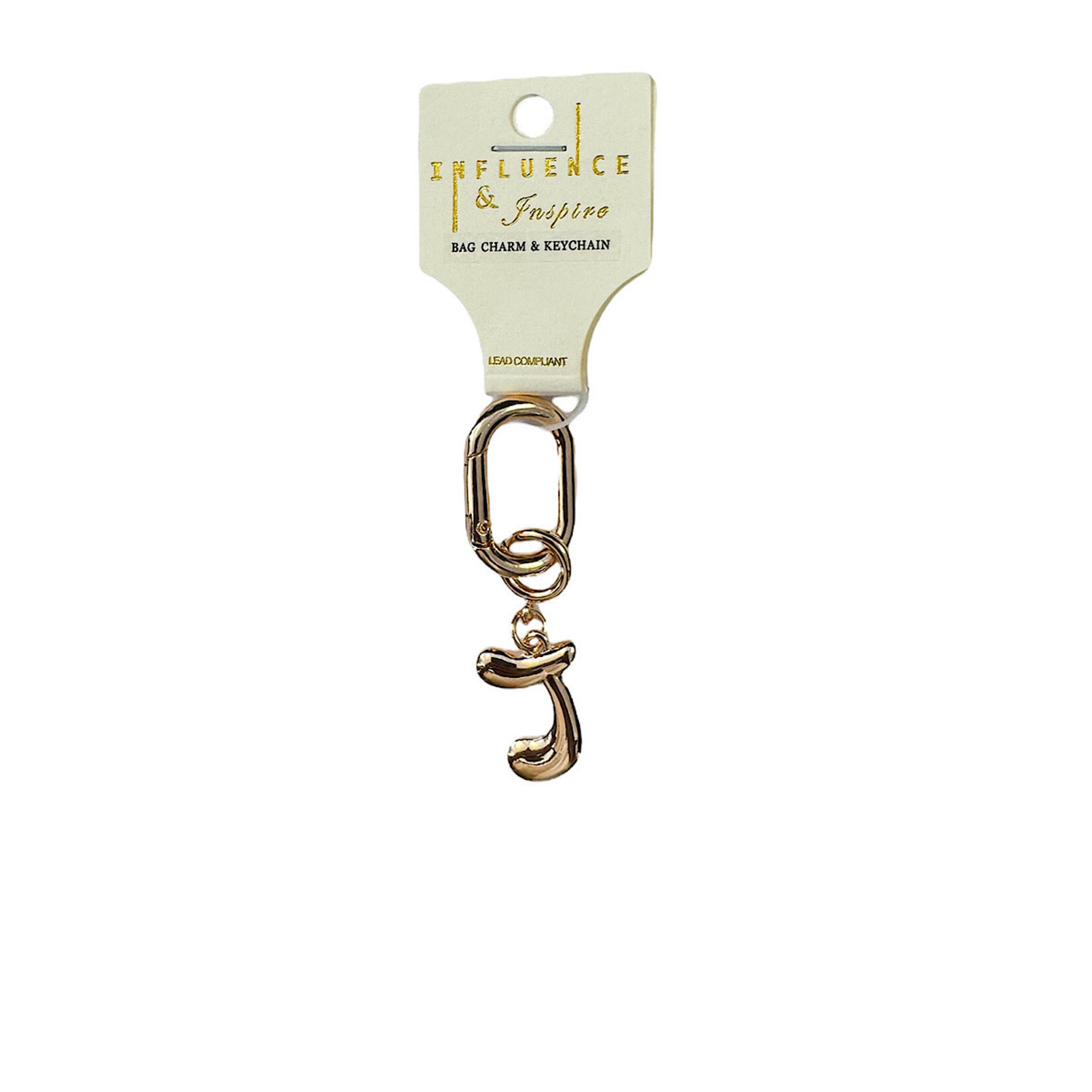 Initial Chain Charm Gold 3 inch