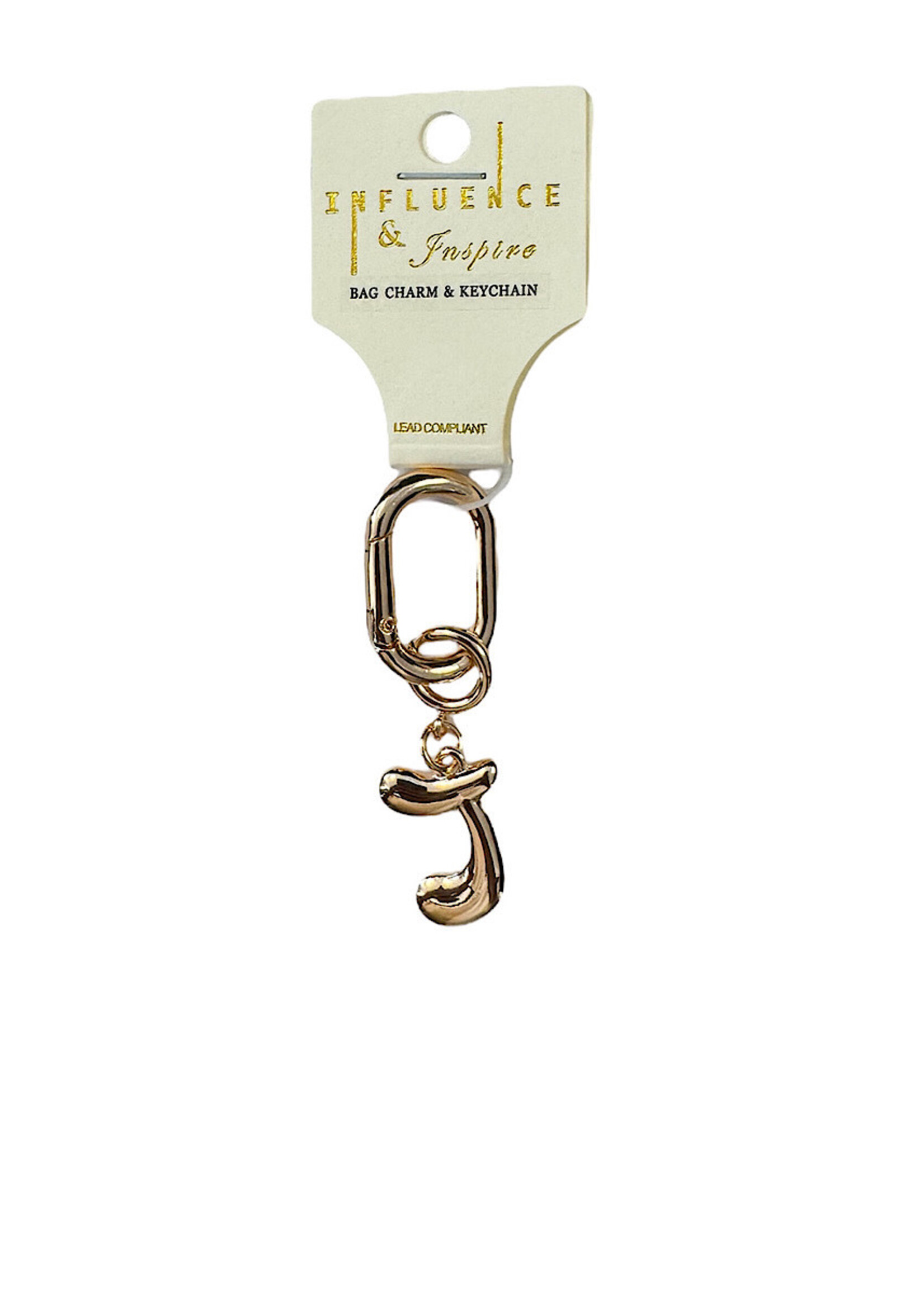 Influence and Inspire Initial Chain Charm Gold 3 inch