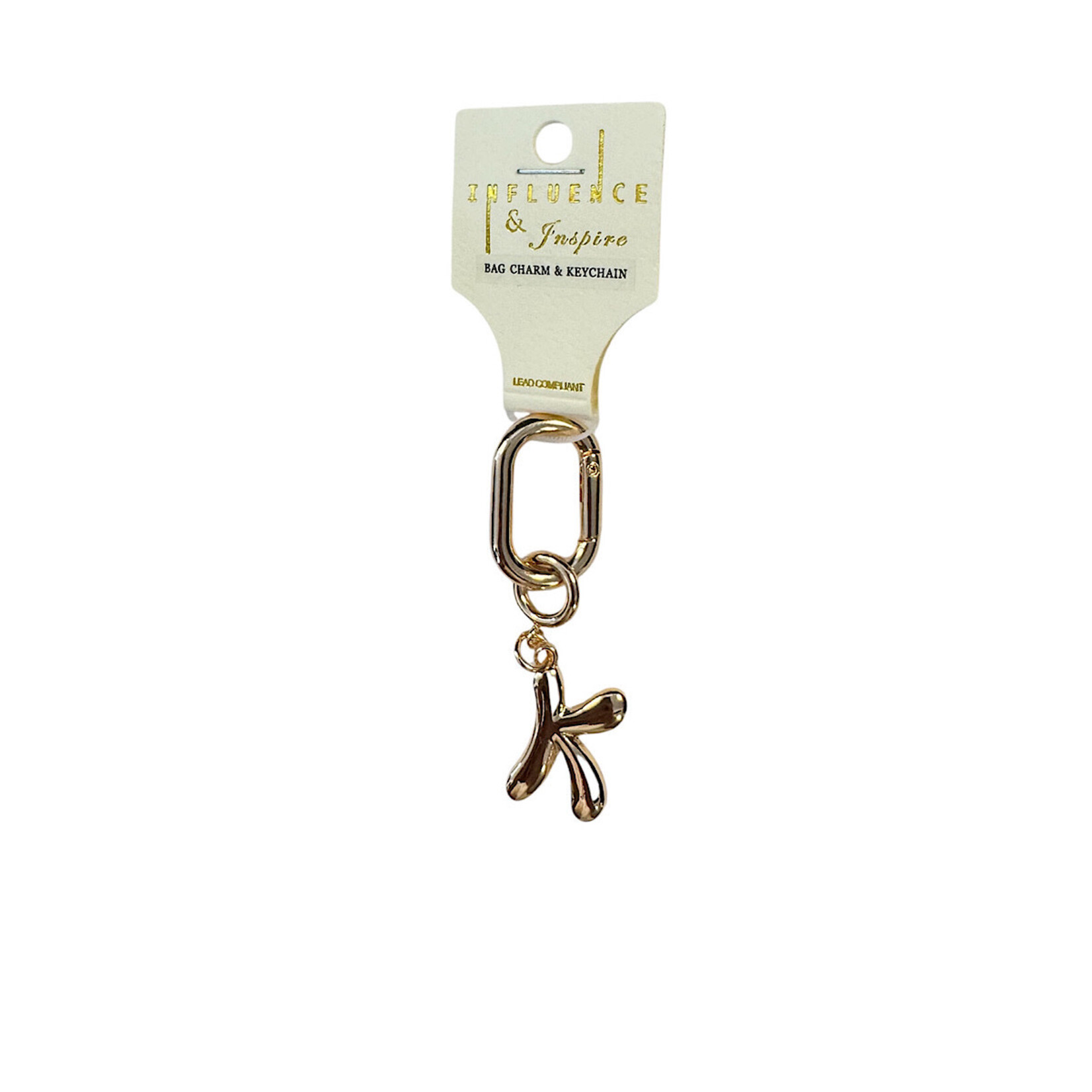 Initial Chain Charm Gold 3 inch