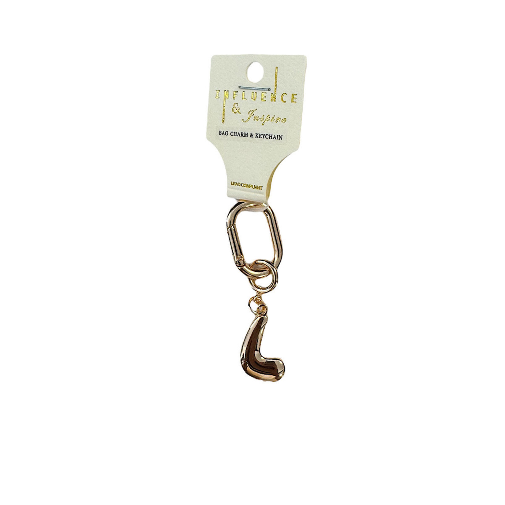 Initial Chain Charm Gold 3 inch