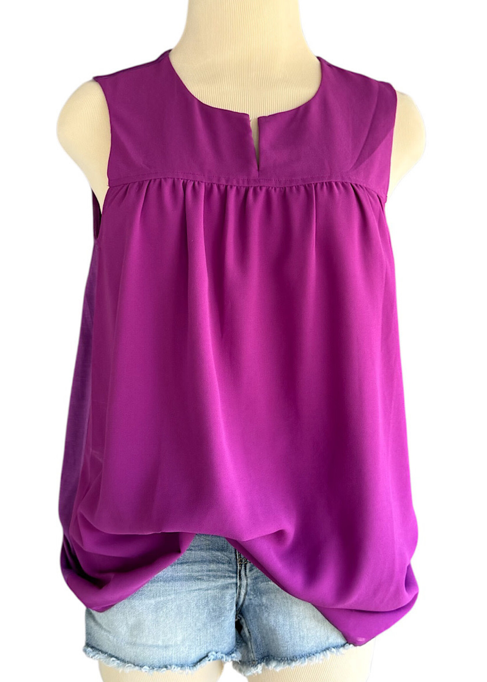 Plum V-Neck Tank Size Large -RF