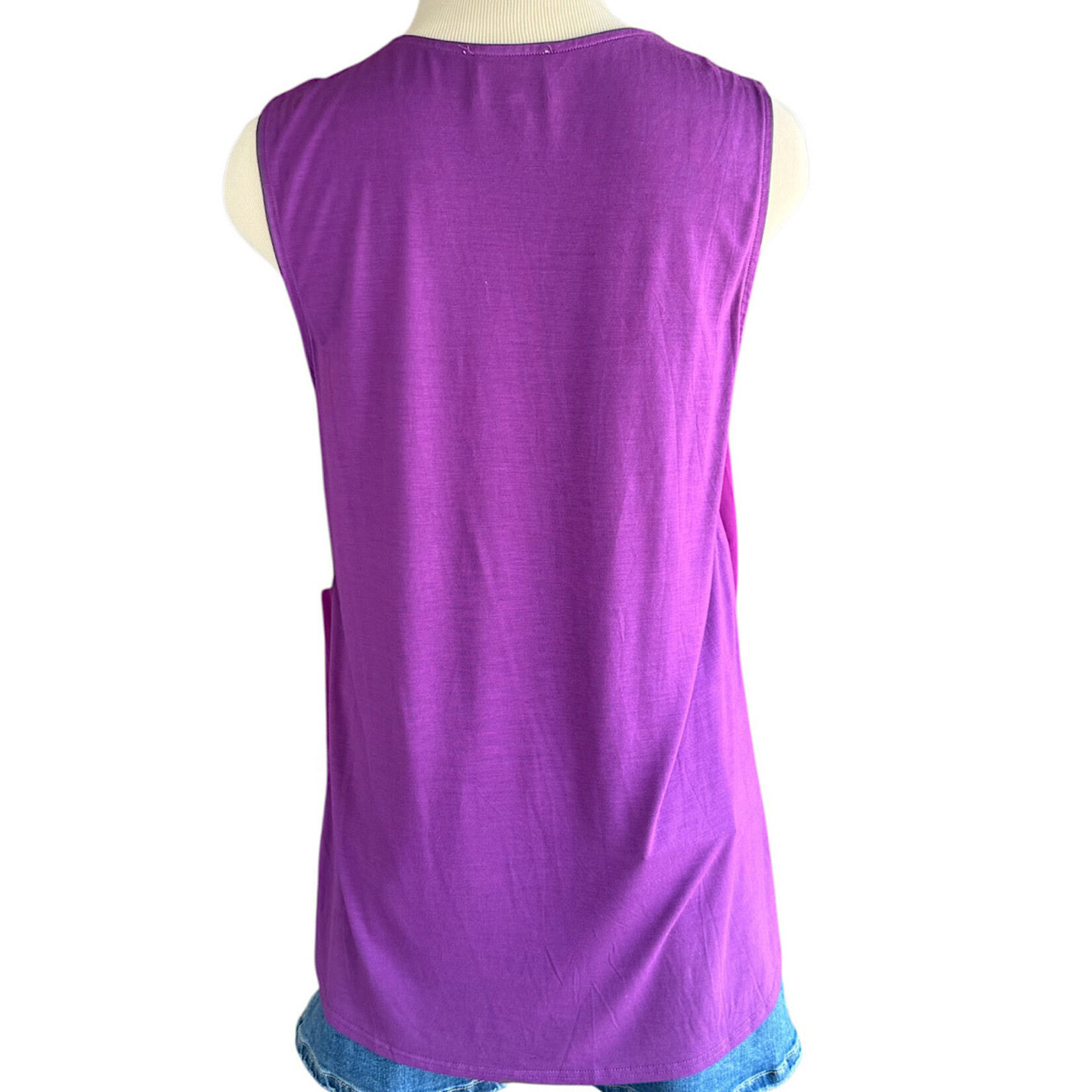 Plum V-Neck Tank Size Large -RF