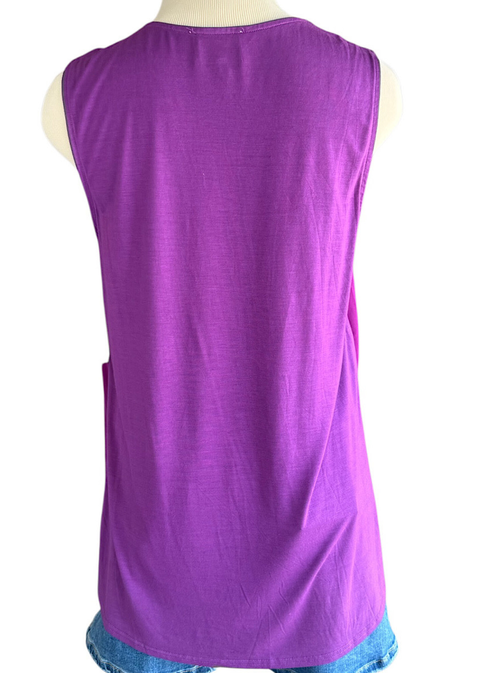 Plum V-Neck Tank Size Large -RF