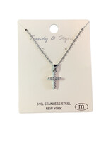 Trendy and Stylish Cross Rhinestone Necklace Stainless Steel