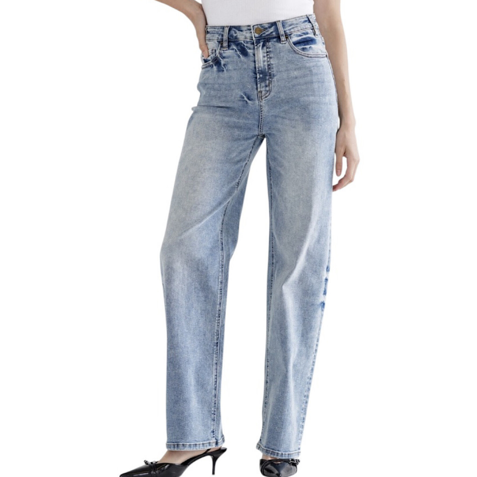 Mica Denim MICA MDP-T3212 Blue-Gray Super High Straight Leg w/ Loose Fit