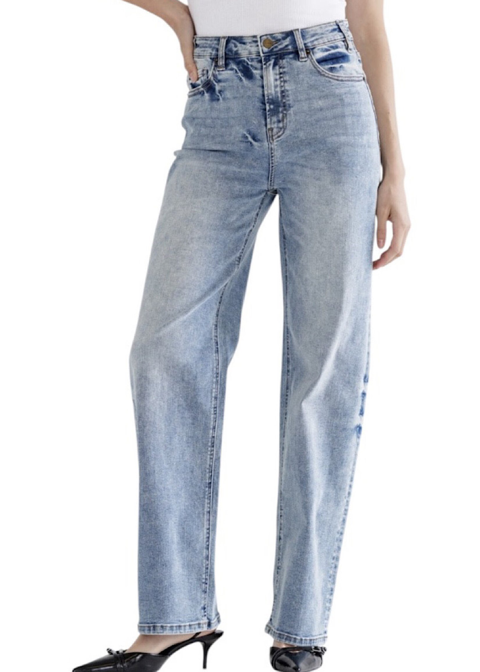 Mica Denim MICA MDP-T3212 Blue-Gray Super High Straight Leg w/ Loose Fit