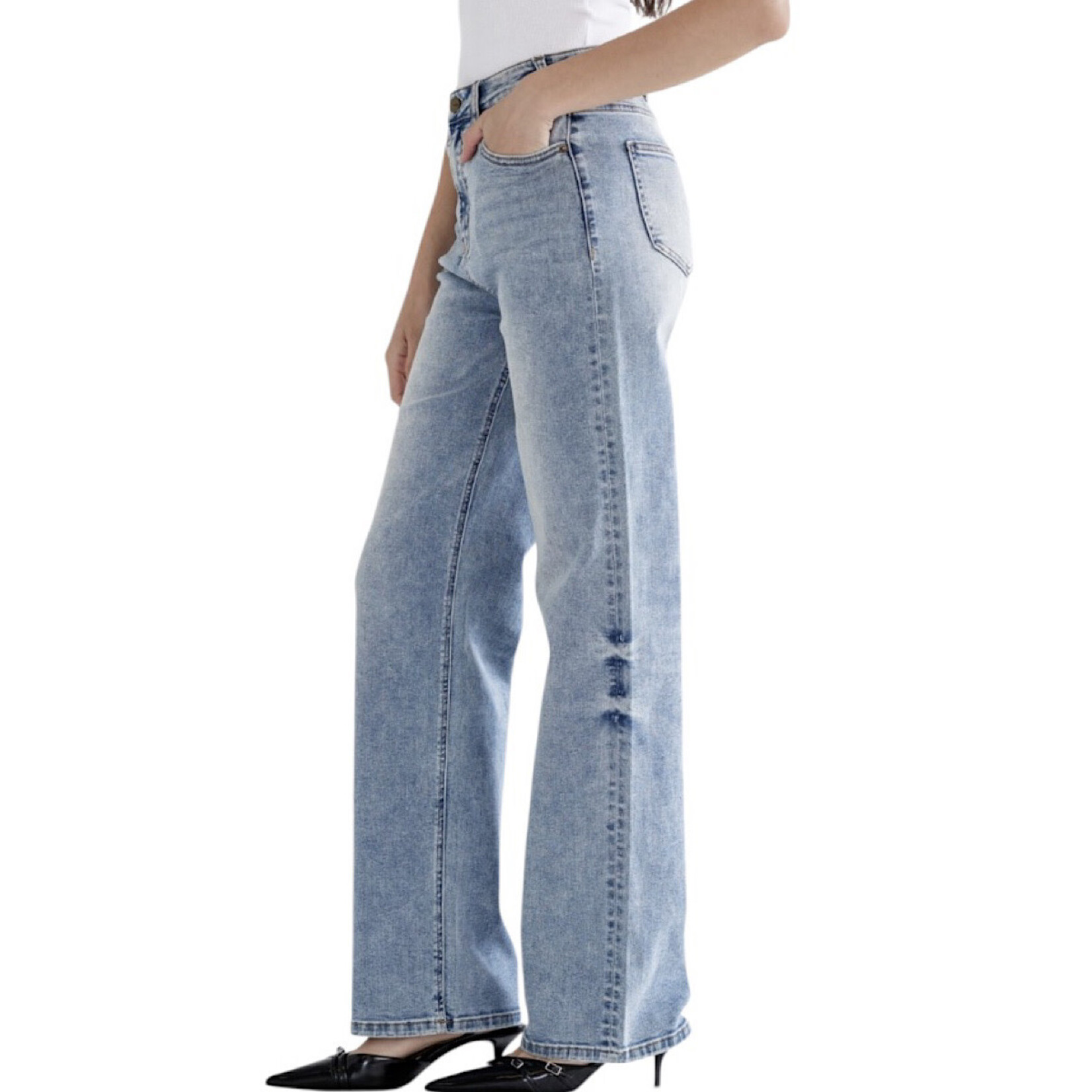 Mica Denim MICA MDP-T3212 Blue-Gray Super High Straight Leg w/ Loose Fit