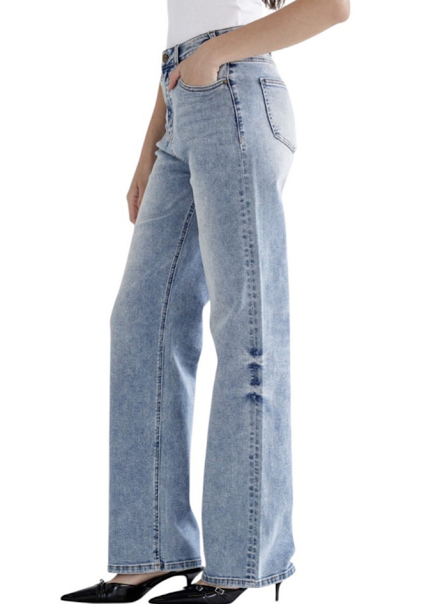 Mica Denim MICA MDP-T3212 Blue-Gray Super High Straight Leg w/ Loose Fit
