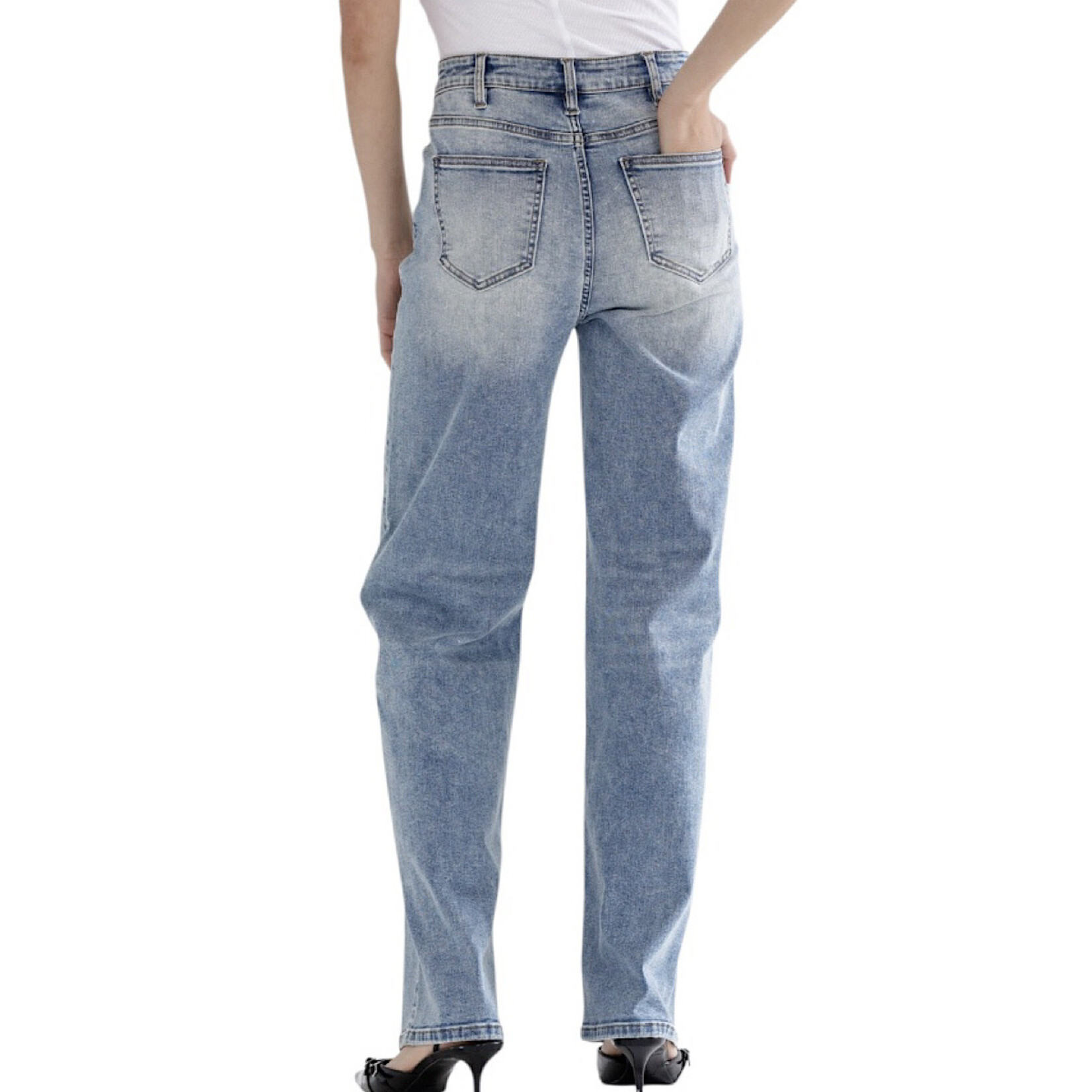 Mica Denim MICA MDP-T3212 Blue-Gray Super High Straight Leg w/ Loose Fit