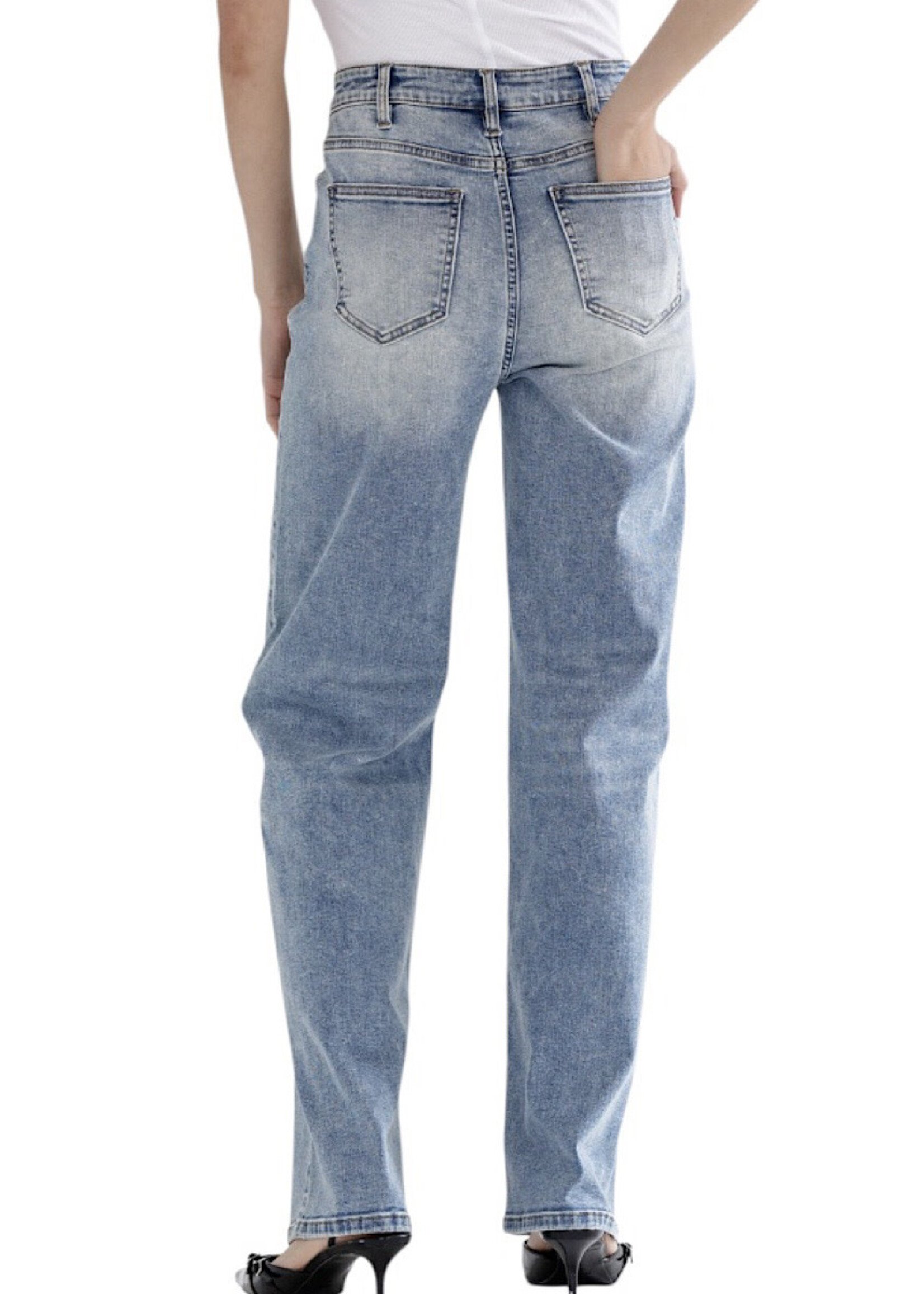 Mica Denim MICA MDP-T3212 Blue-Gray Super High Straight Leg w/ Loose Fit
