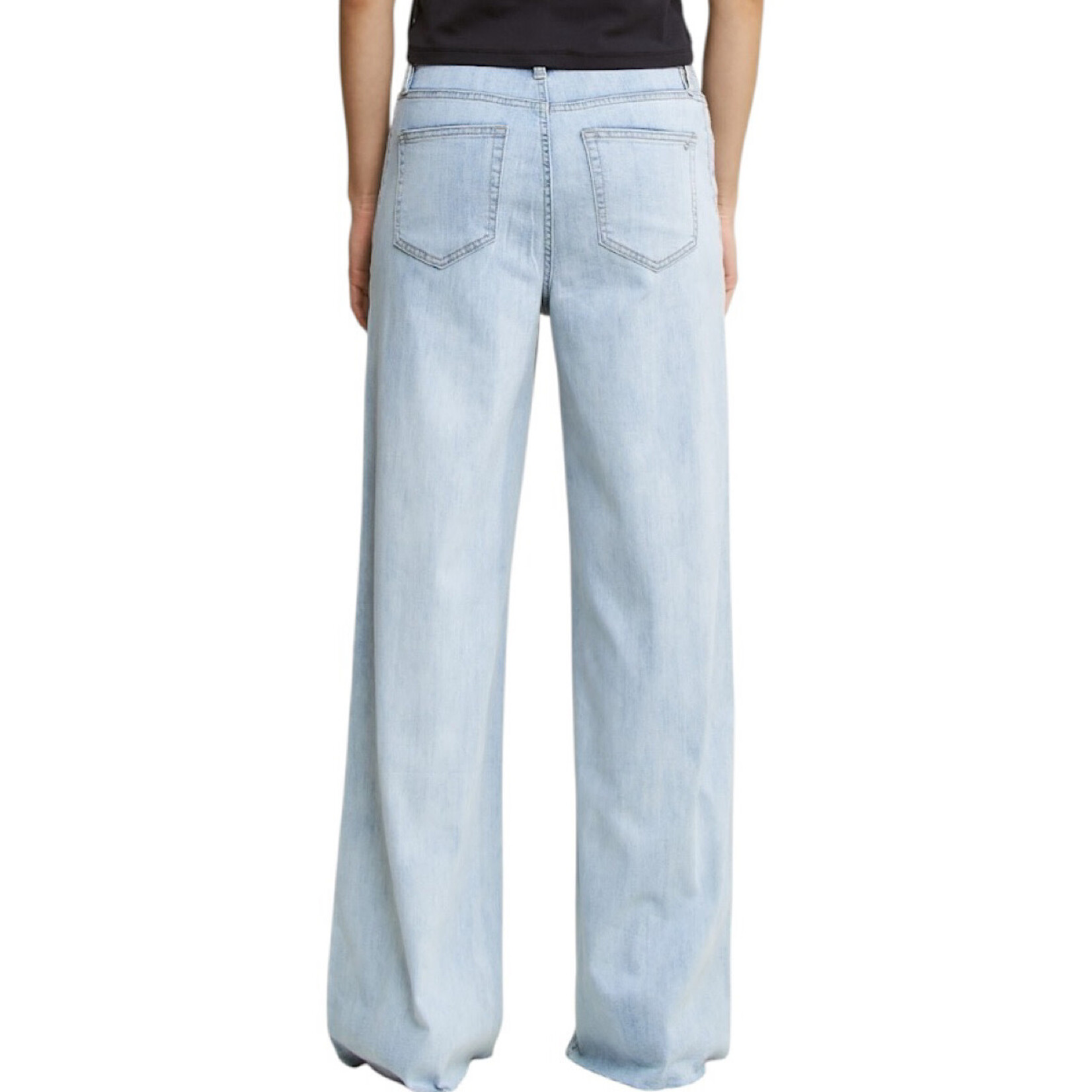 Mica Denim MICA MDP-W3549A Vintage Navy Super High Wide Leg Raw Hem