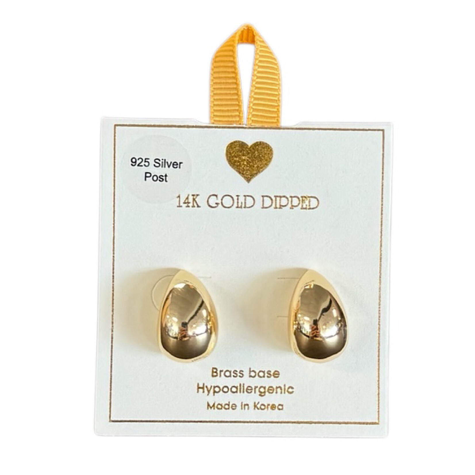 Yellow Ribbon Chunky Tear Drop Small