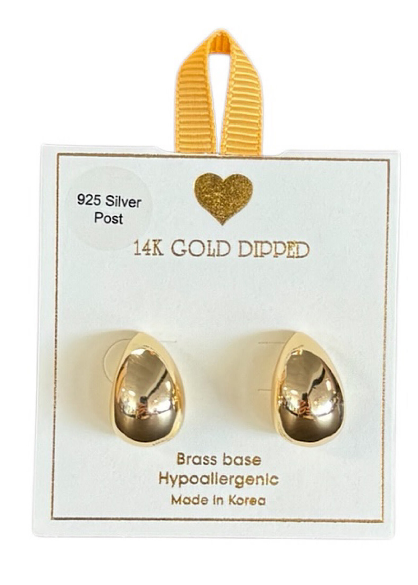 Yellow Ribbon Chunky Tear Drop Small