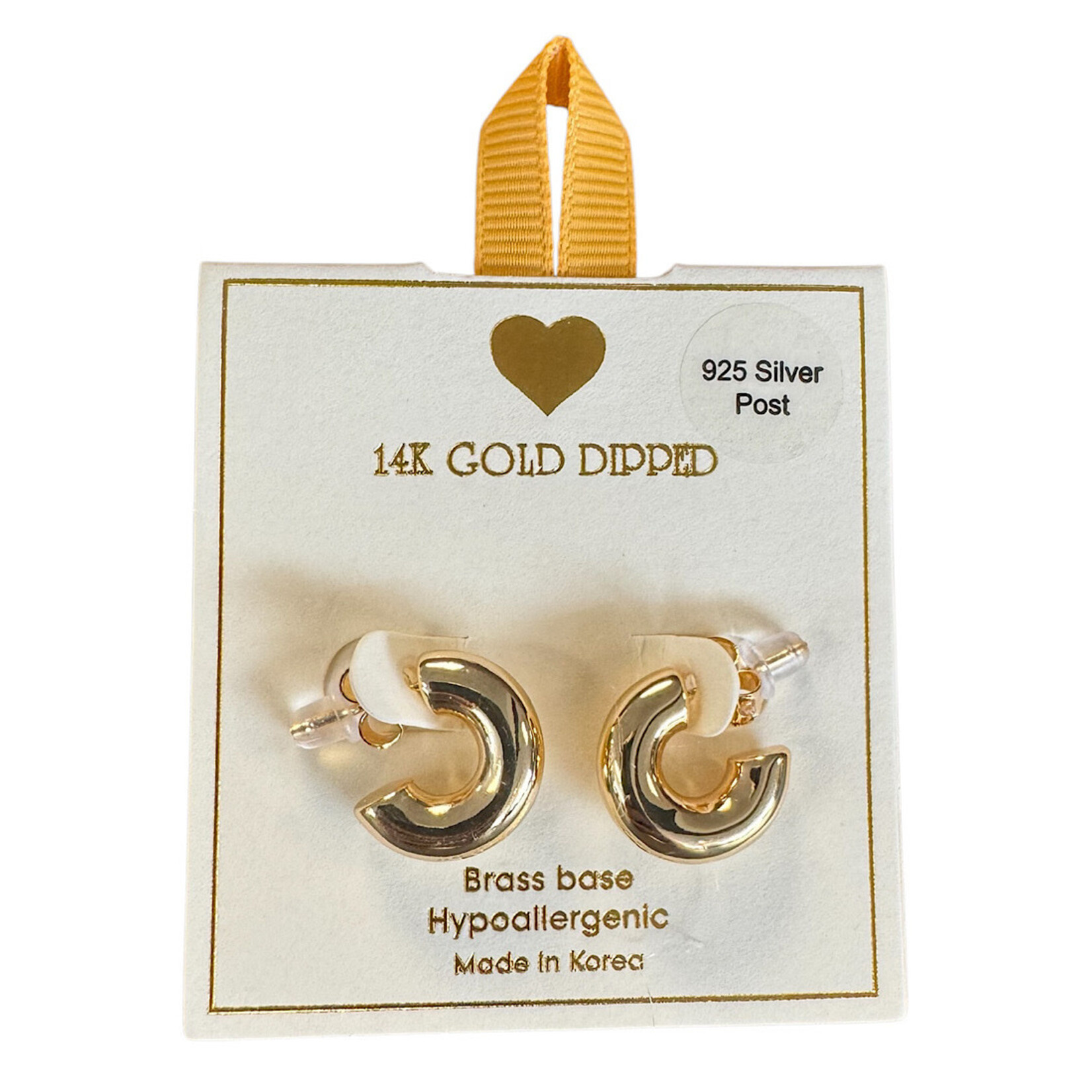 Yellow Ribbon Thick Hoop Small