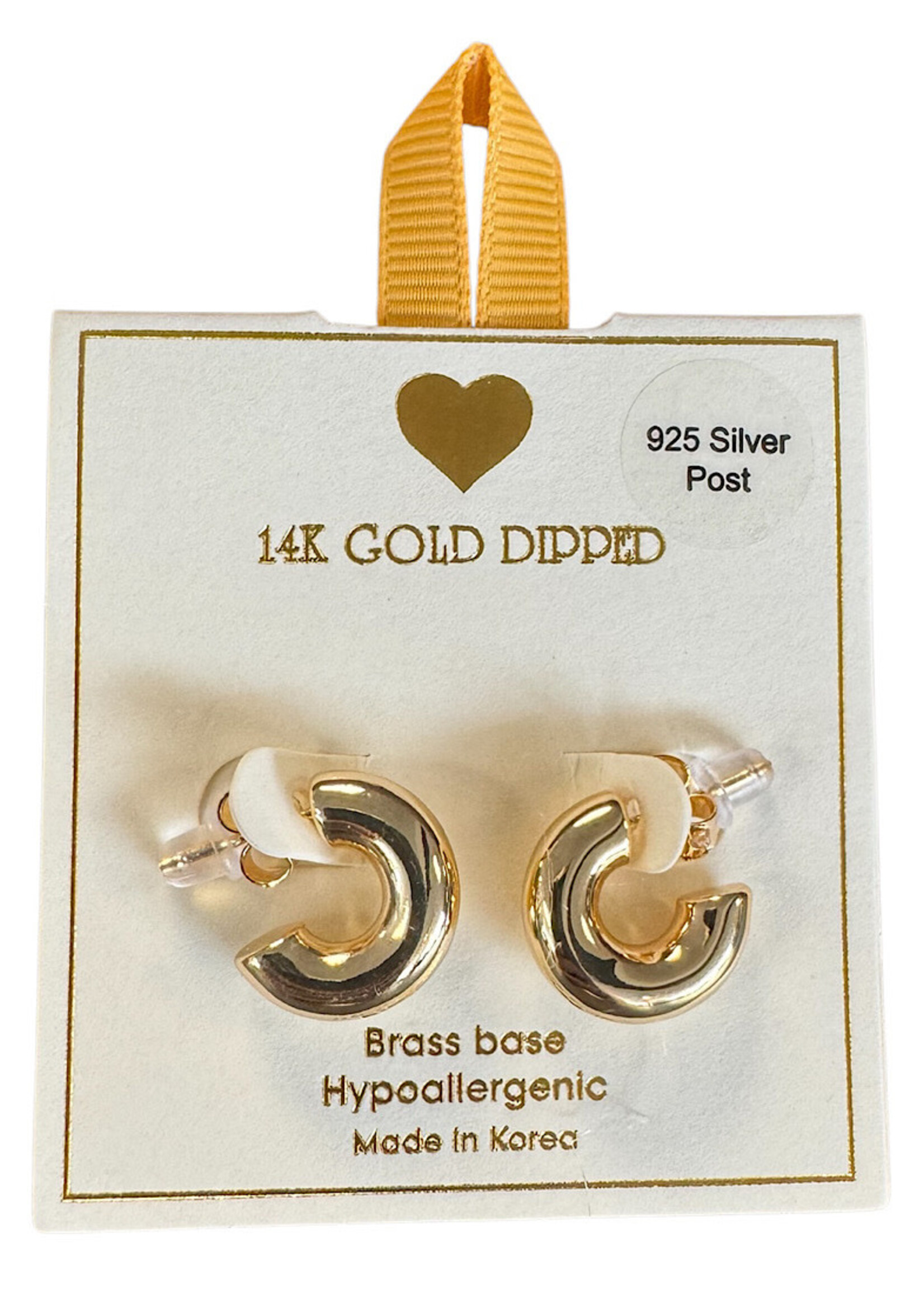Yellow Ribbon Thick Hoop Small