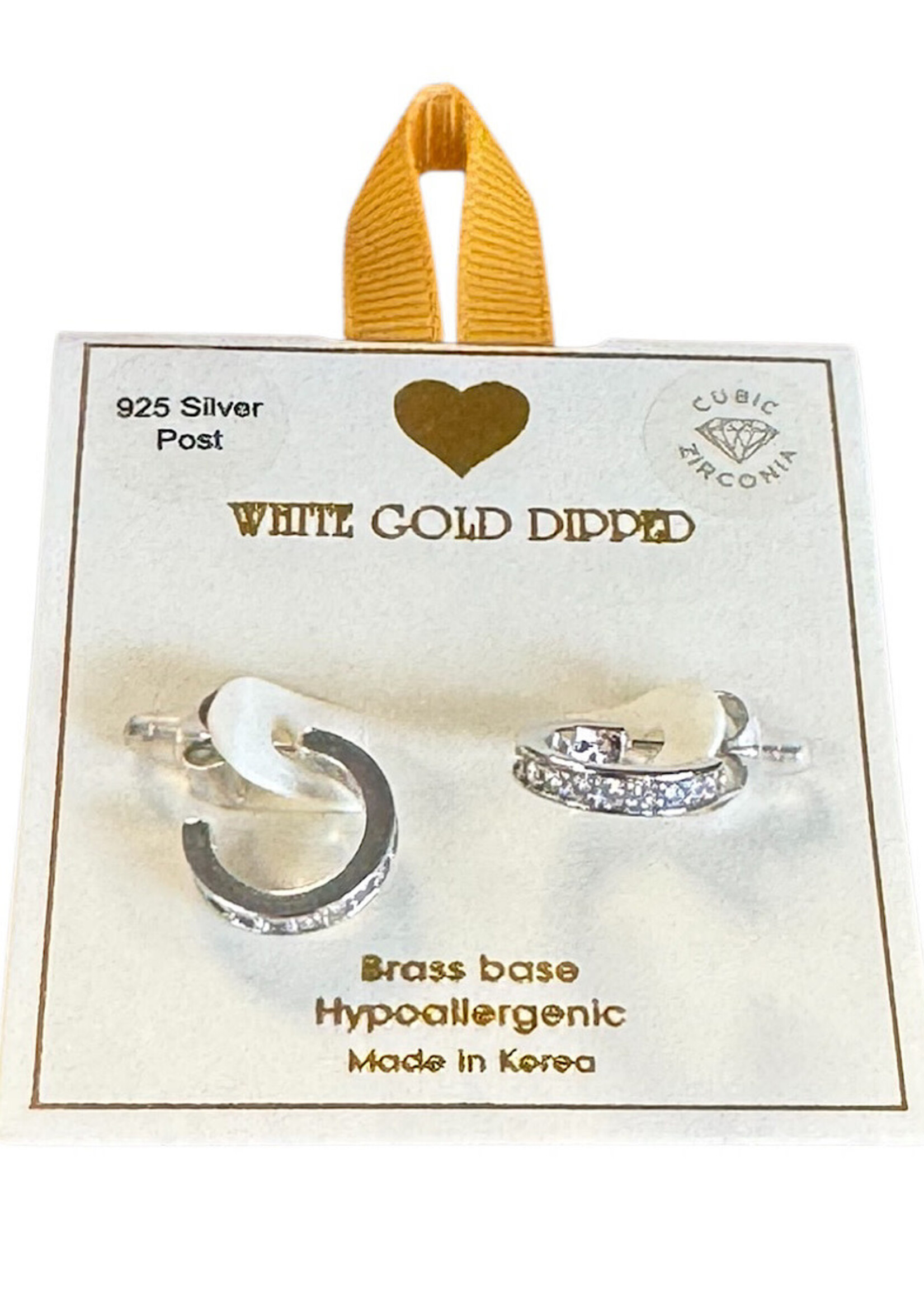 Yellow Ribbon CZ Rhinestone Hoop Small