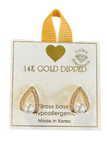 Yellow Ribbon CZ Pearl Drop