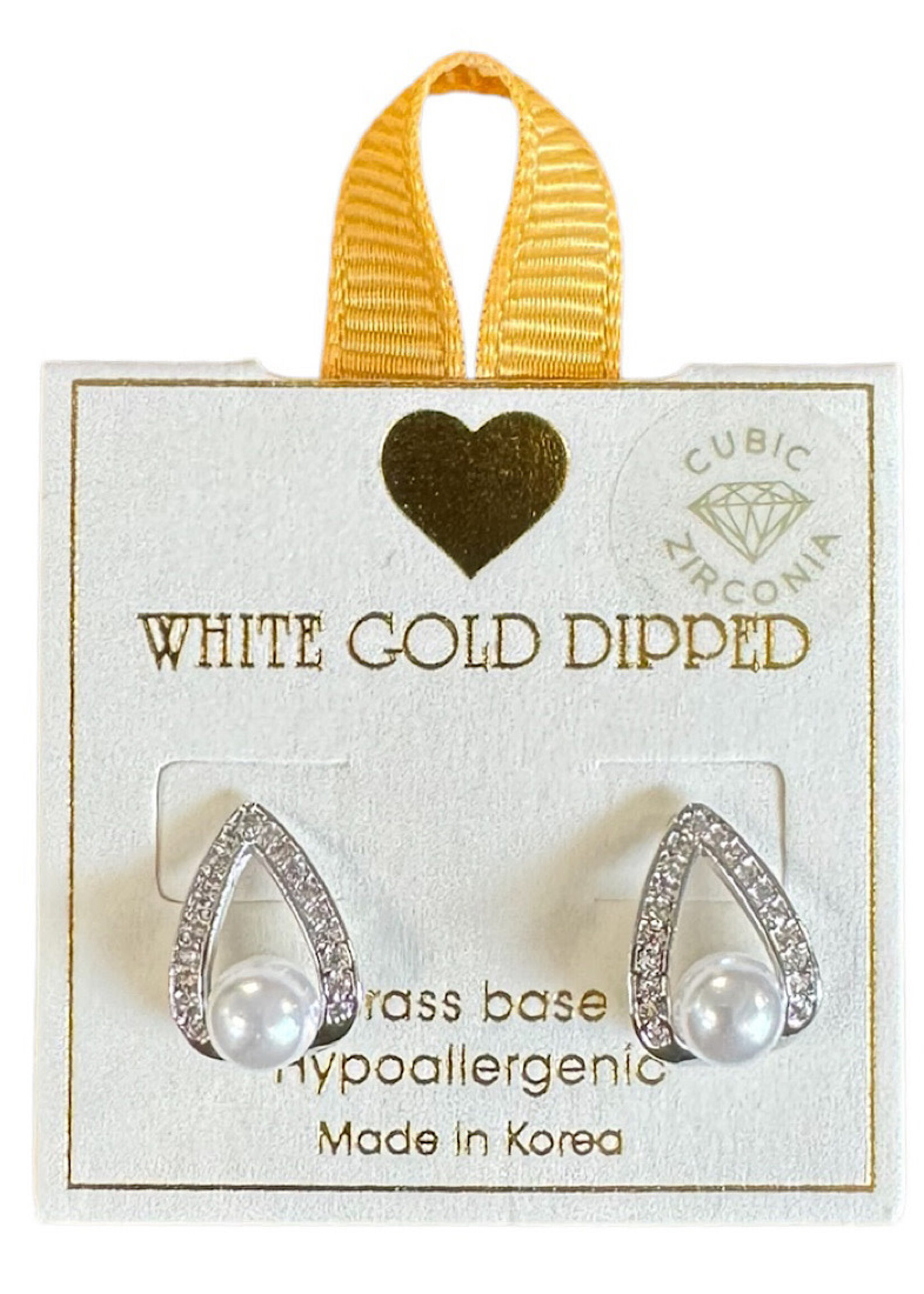 Yellow Ribbon CZ Pearl Drop