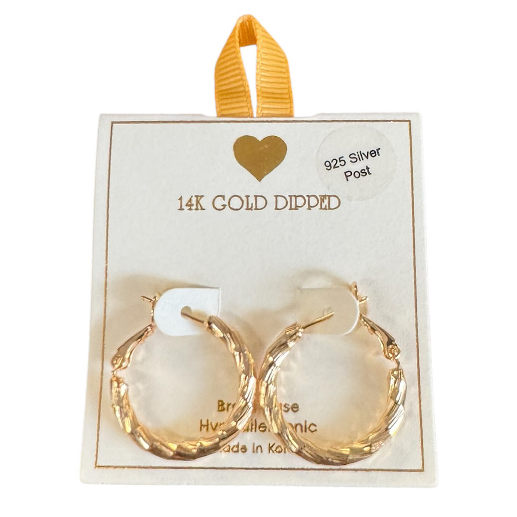 Yellow Ribbon Textured Hoop