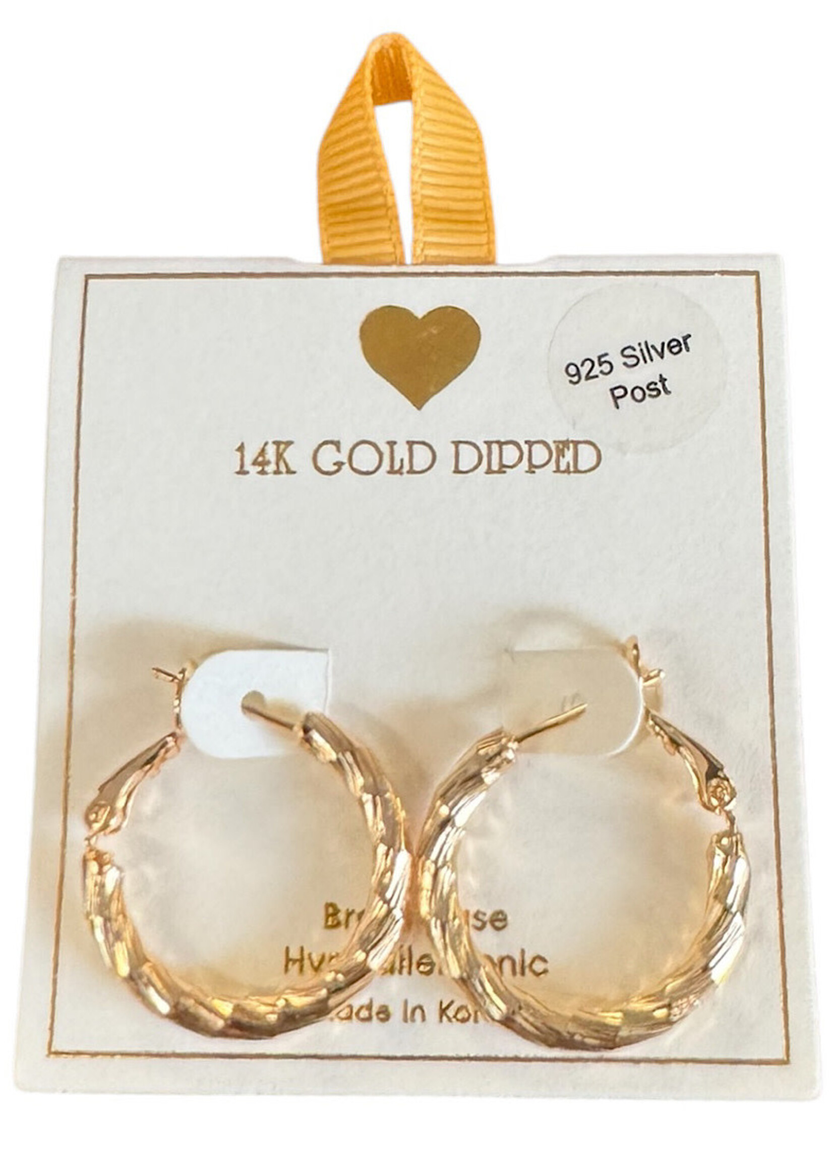 Yellow Ribbon Textured Hoop