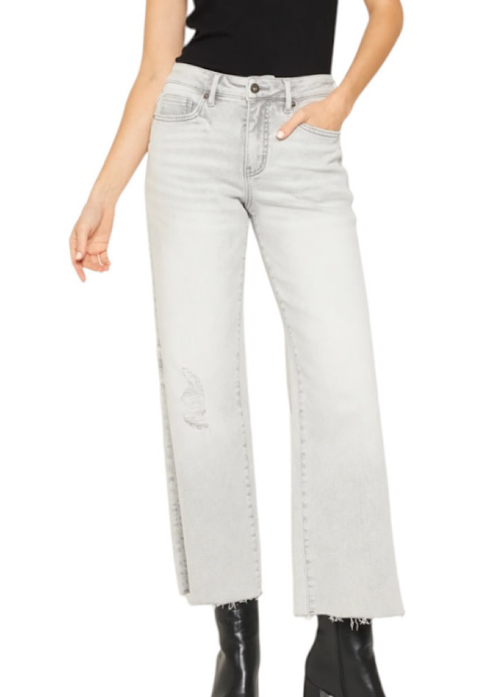Mica Denim MICA MTT-W3280 Arsenic Mid Rise Wide Leg Tummy Tuck