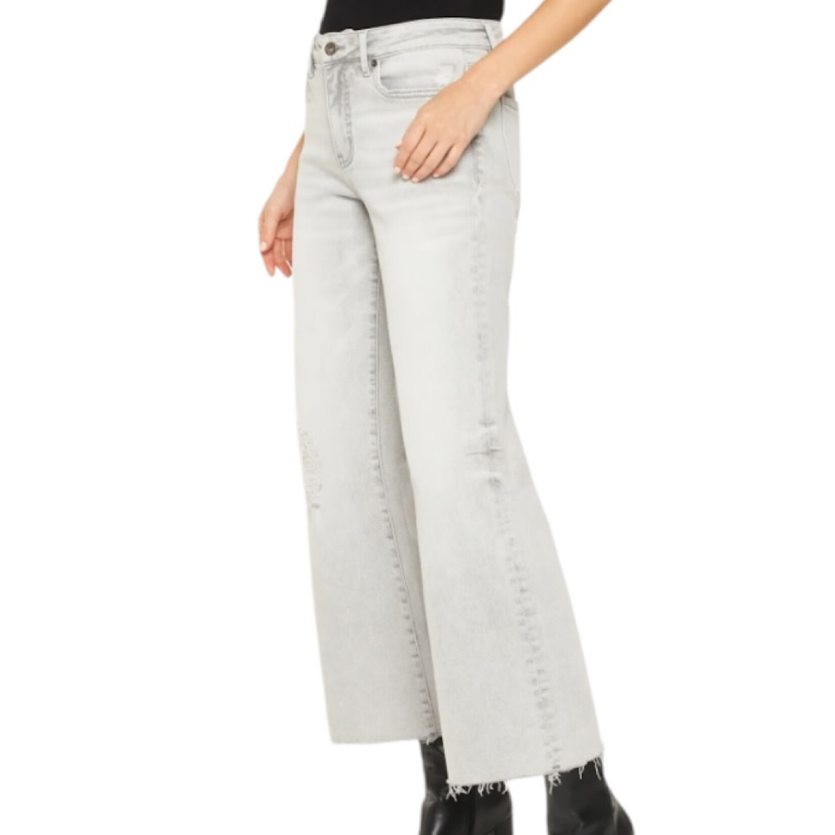 Mica Denim MICA MTT-W3280 Arsenic Mid Rise Wide Leg Tummy Tuck
