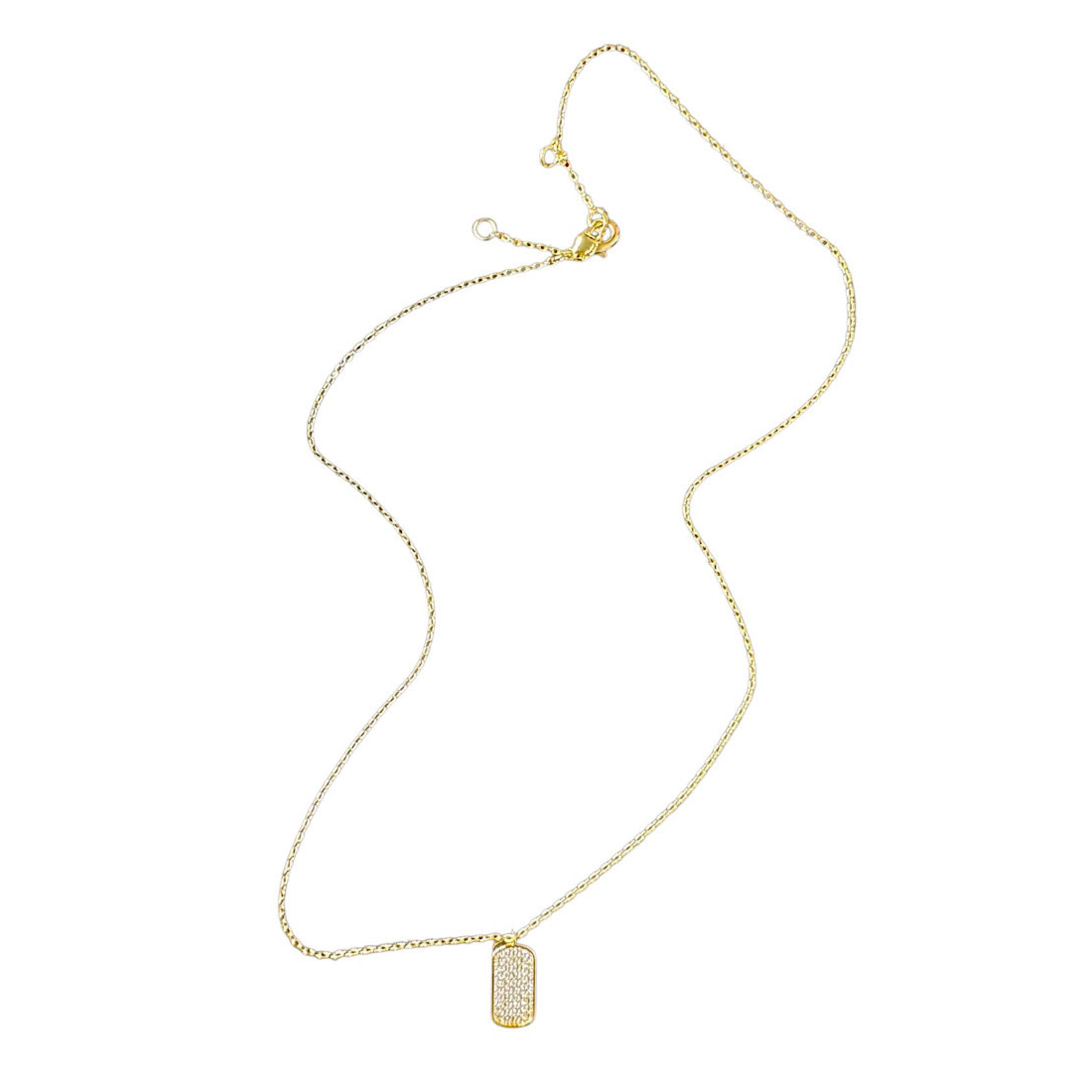 Cubic Zirconia Tag Necklace