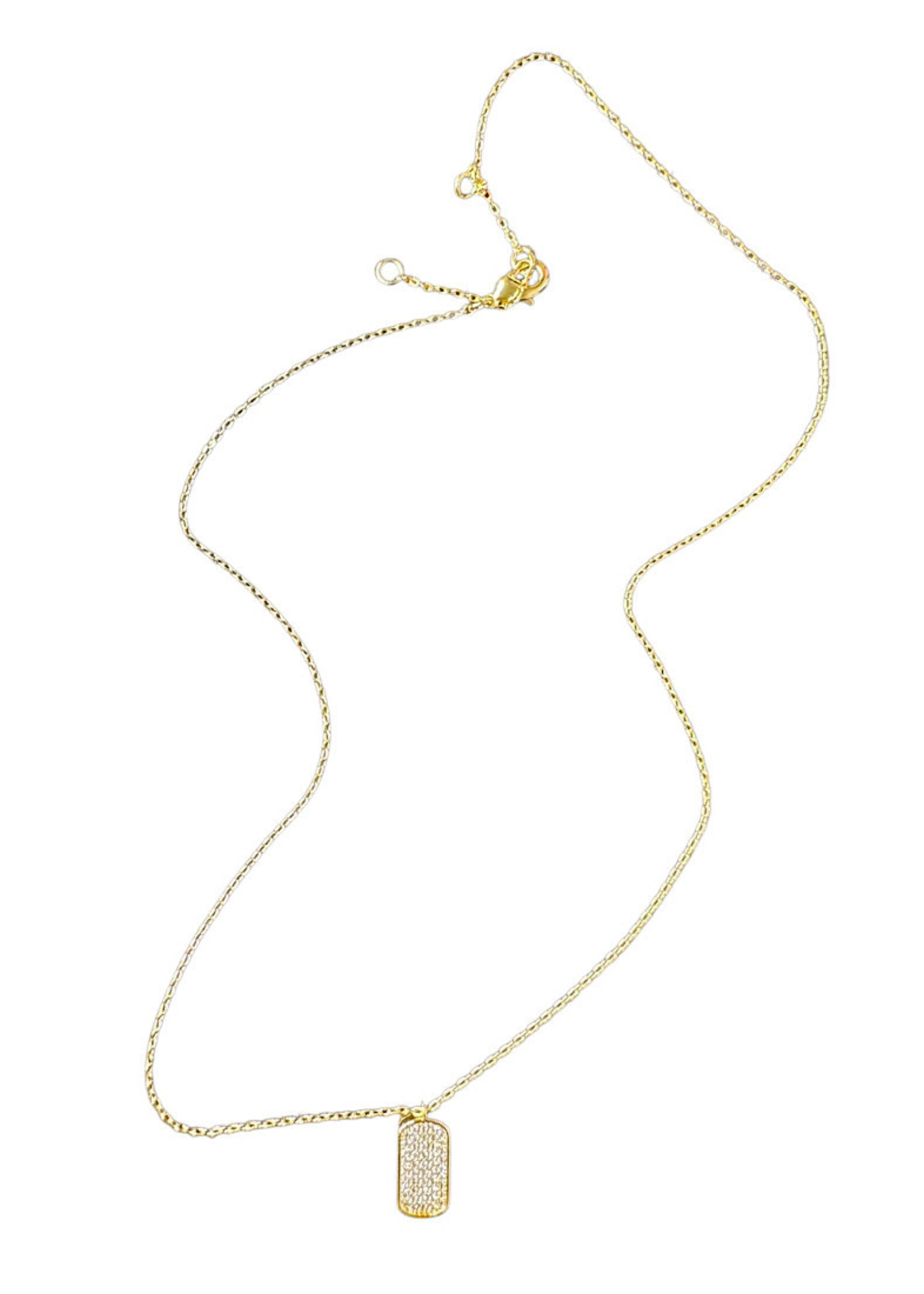 Fresh & Co Cubic Zirconia Tag Necklace