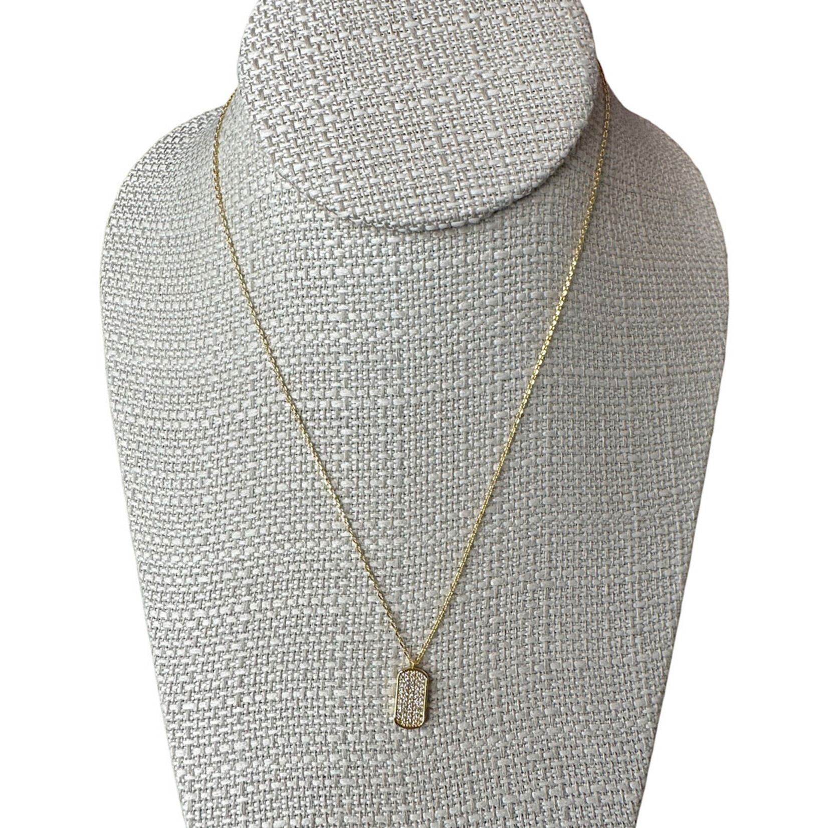 Cubic Zirconia Tag Necklace