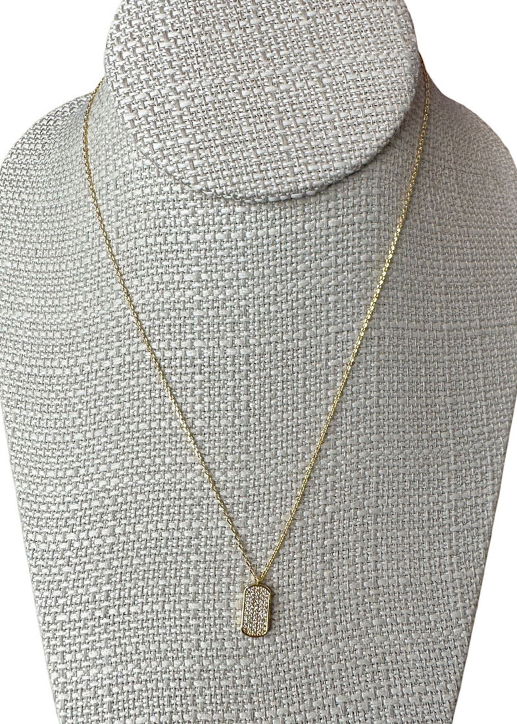 Fresh & Co Cubic Zirconia Tag Necklace