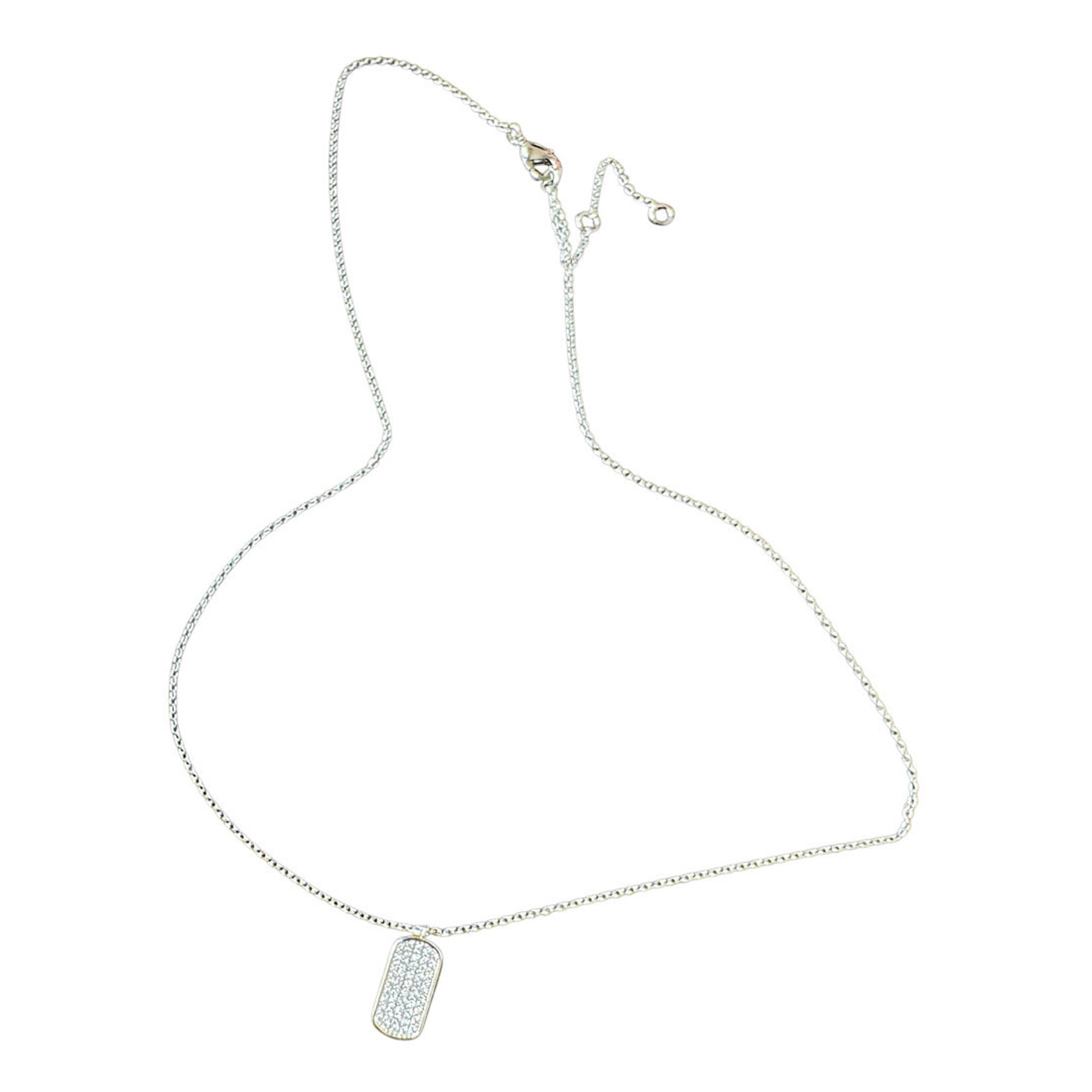 Cubic Zirconia Tag Necklace