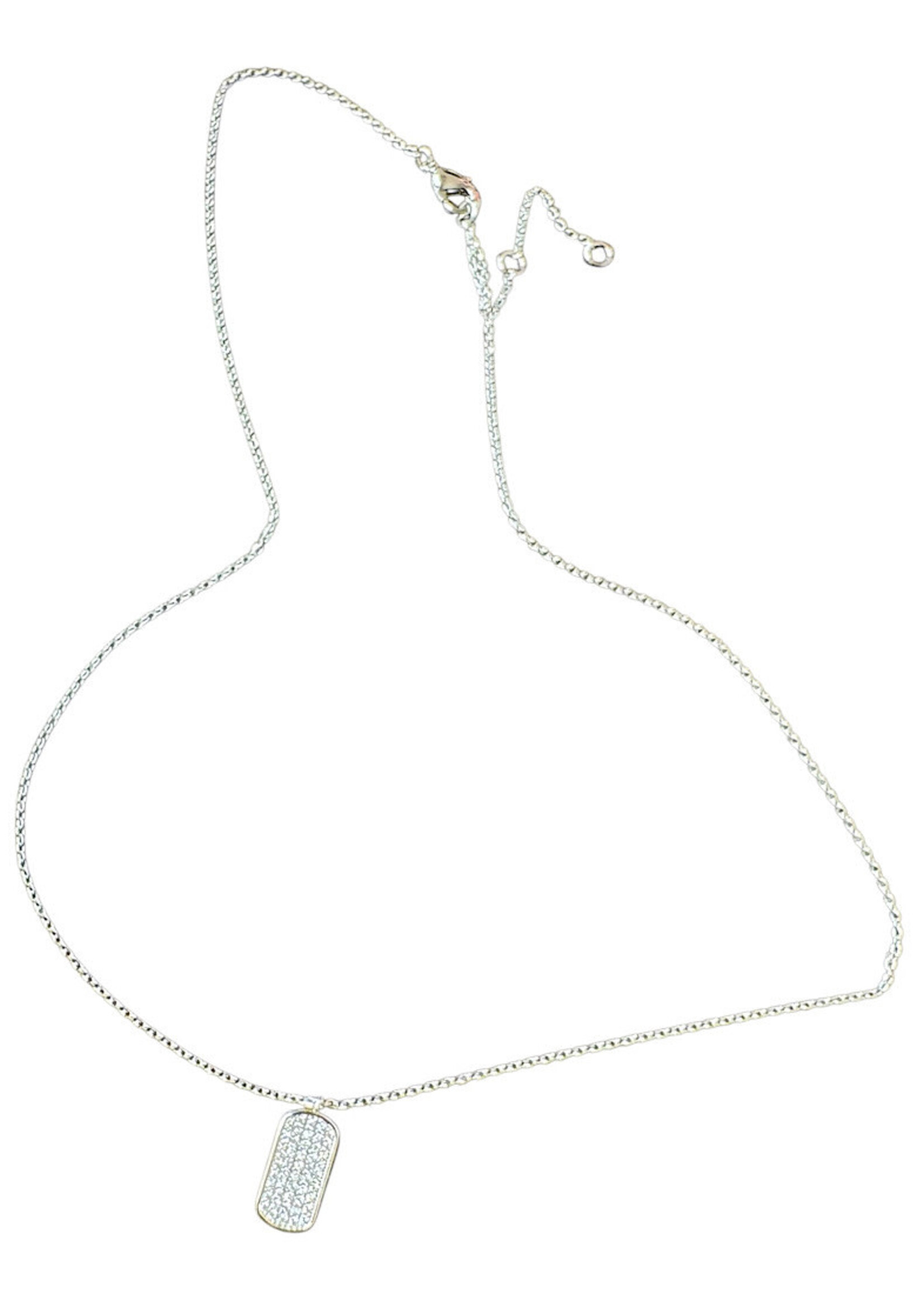 Fresh & Co Cubic Zirconia Tag Necklace