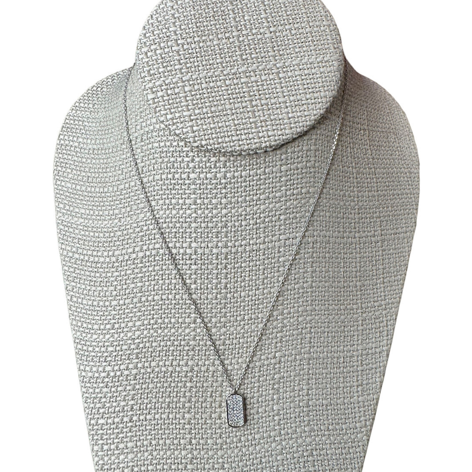 Cubic Zirconia Tag Necklace