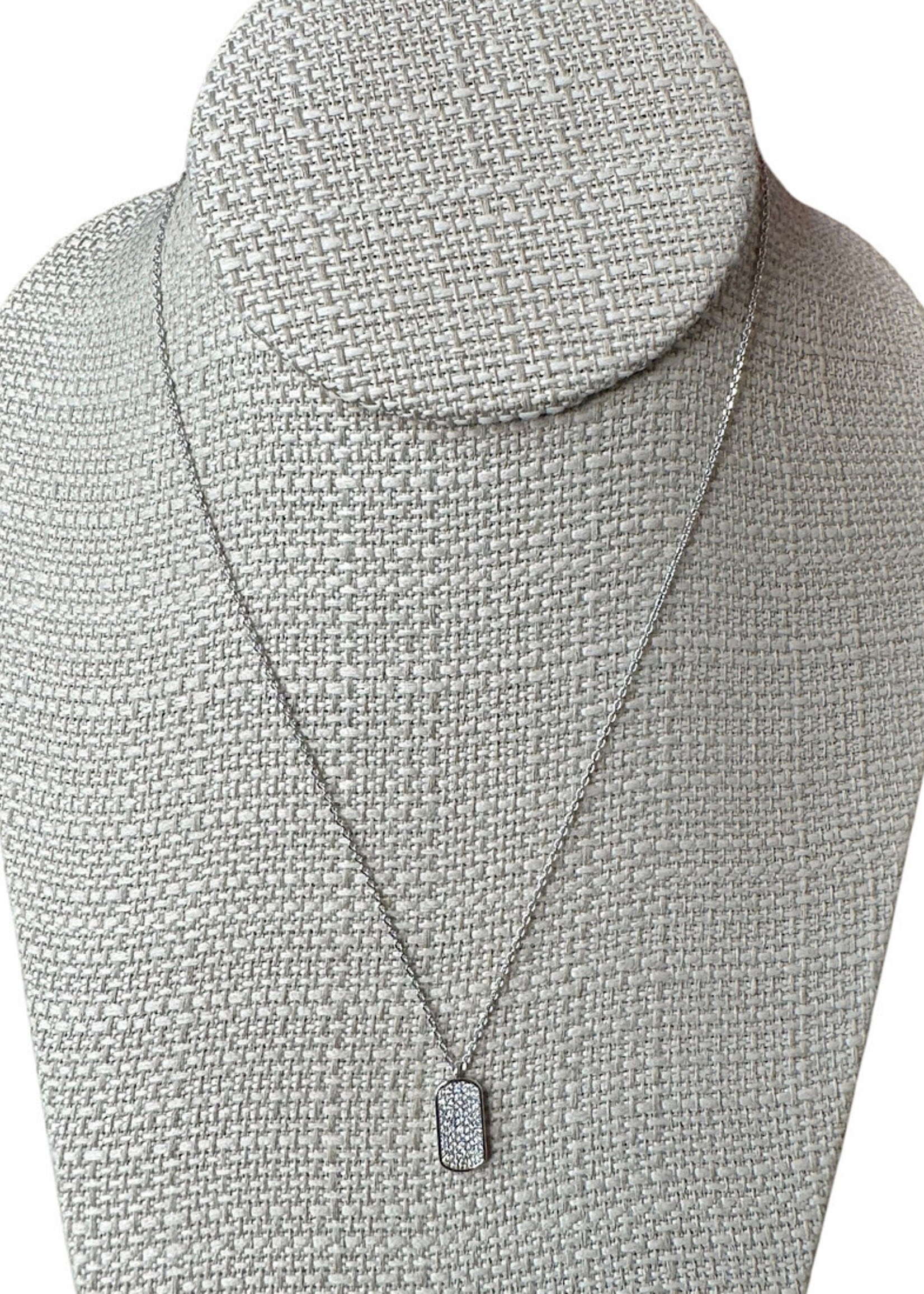 Fresh & Co Cubic Zirconia Tag Necklace