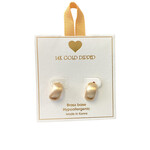 Brushed Thick Half Hoop Earrings