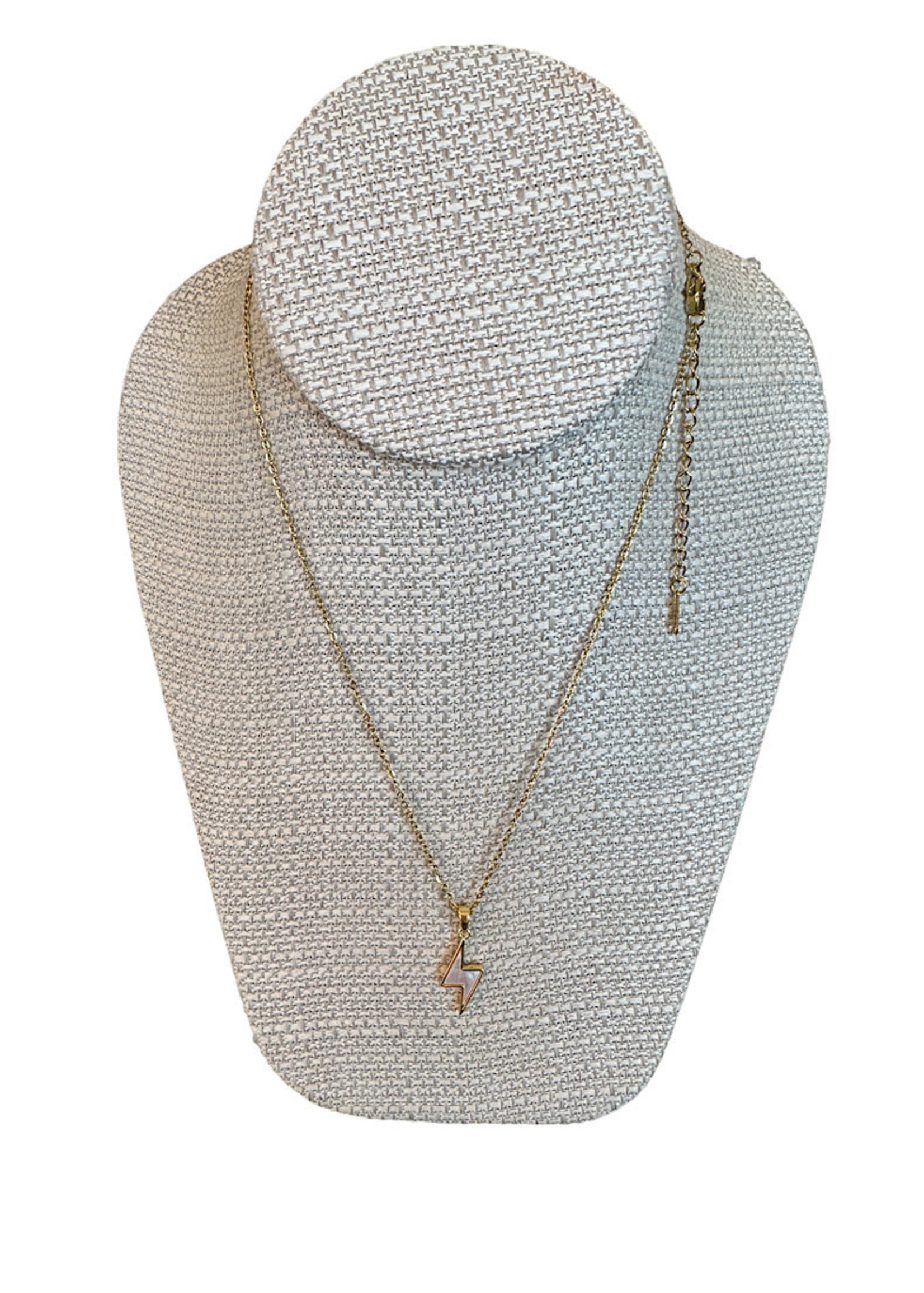 Lighting Bolt Necklace Gold
