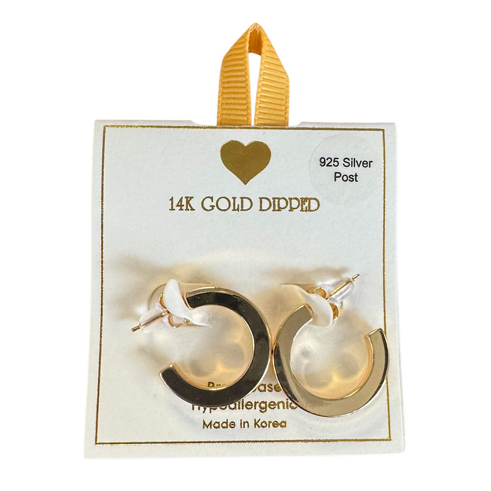 Yellow Ribbon Square Hoop 14K Dipped