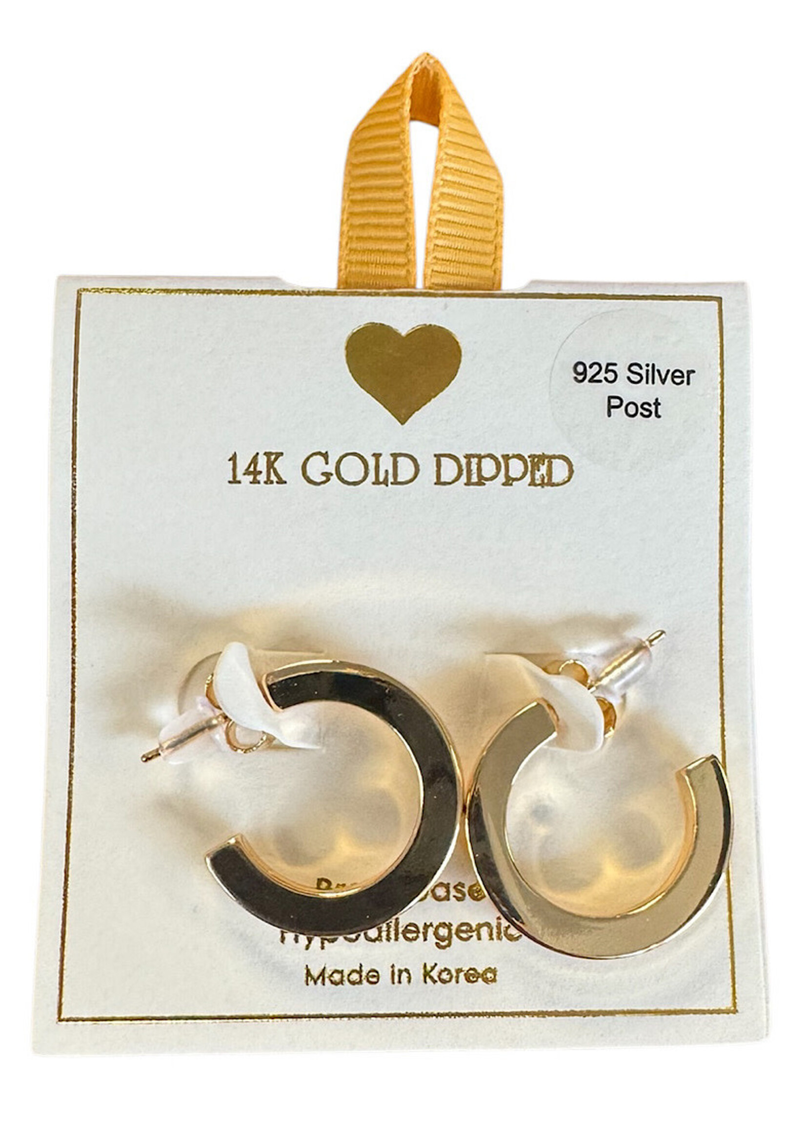 Yellow Ribbon Square Hoop 14K Dipped