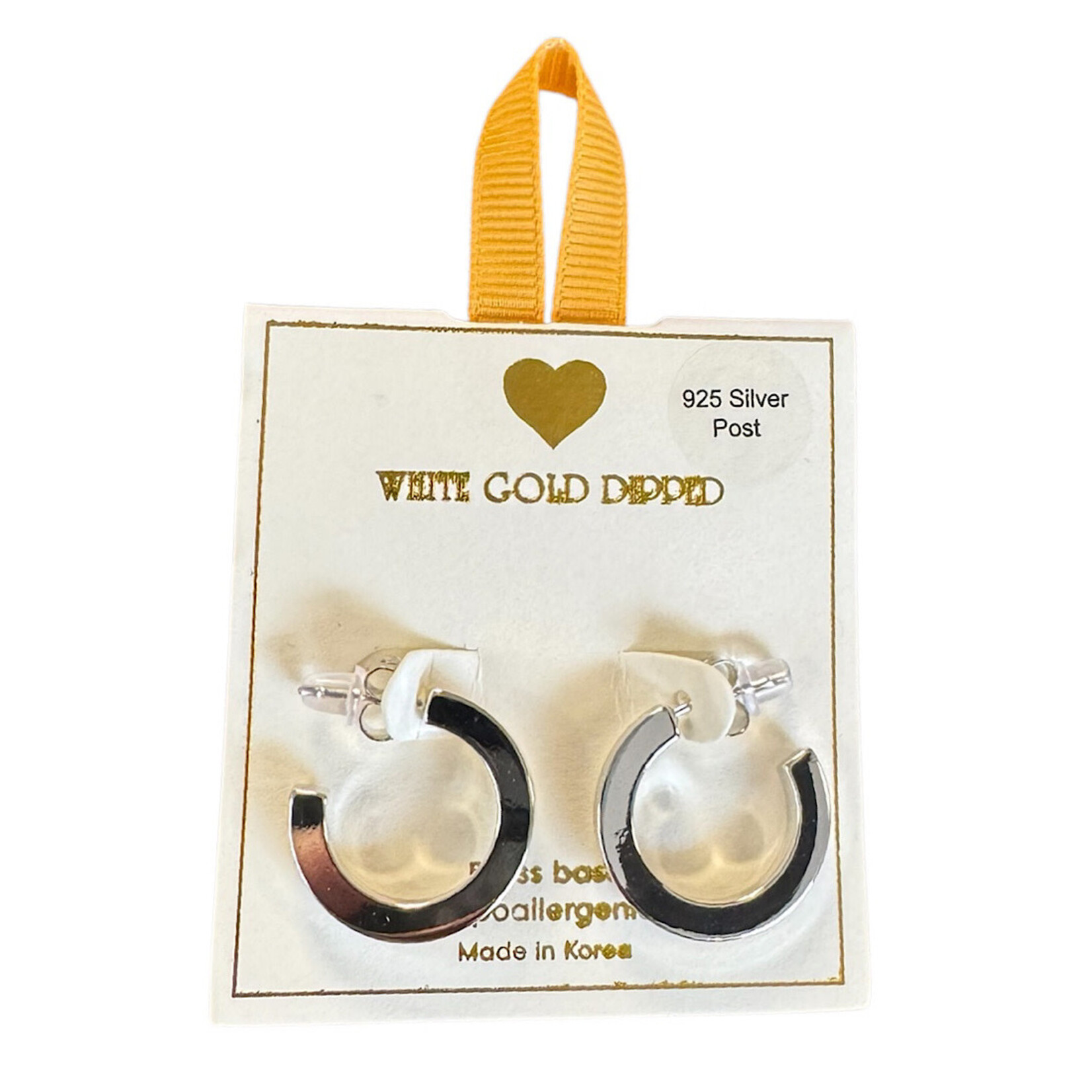 Yellow Ribbon Square Hoop 14K Dipped