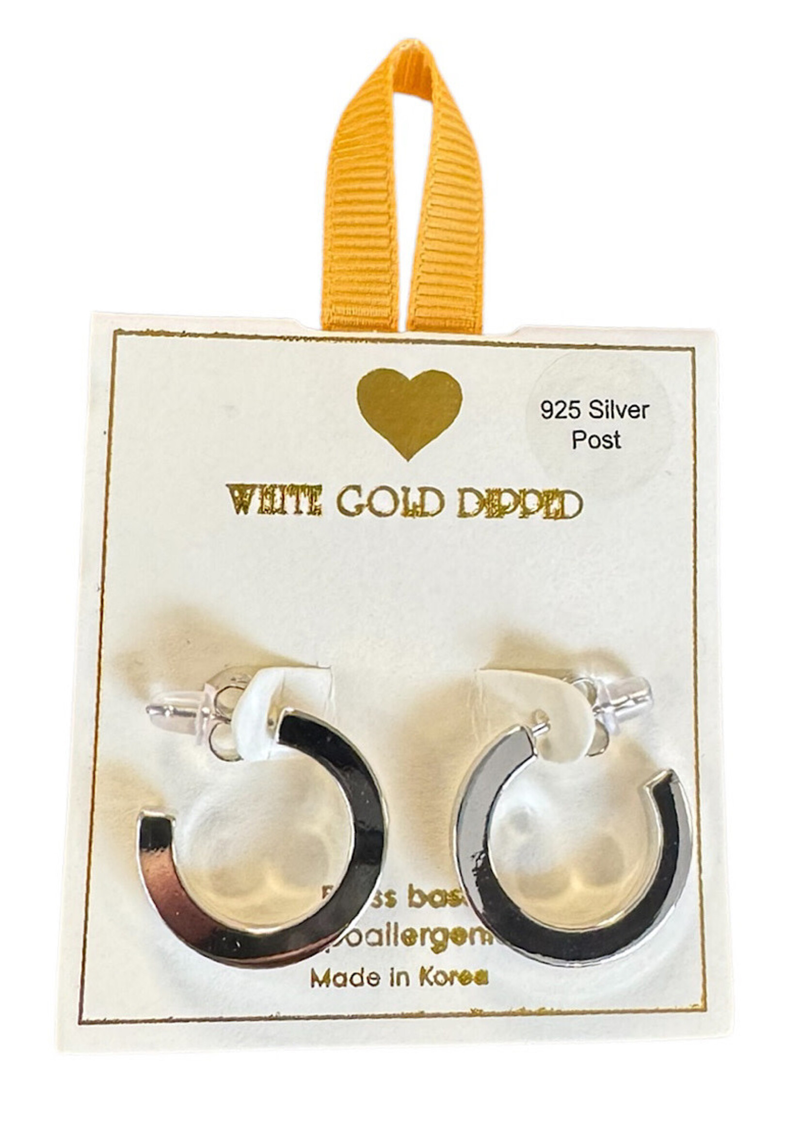 Yellow Ribbon Square Hoop 14K Dipped