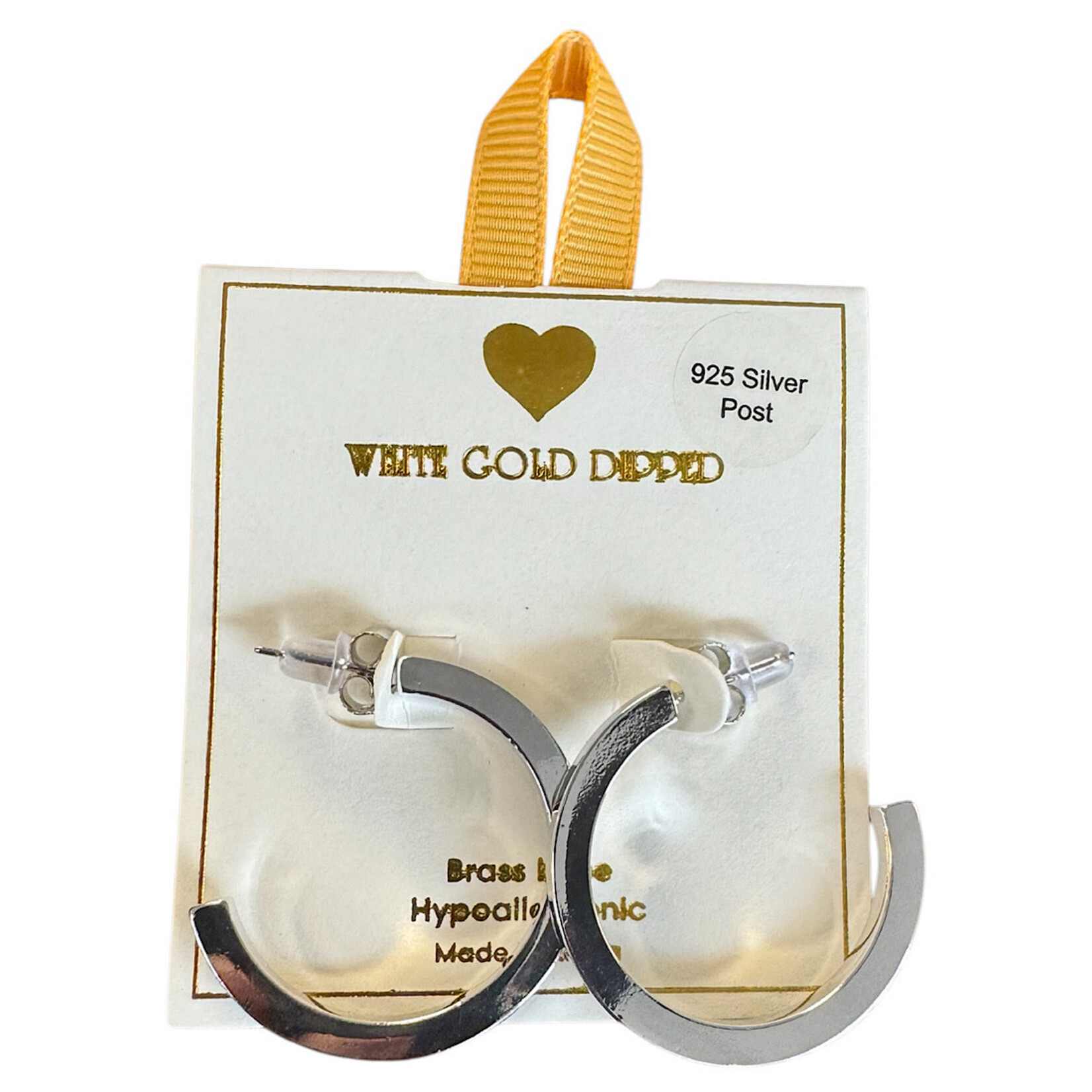 Yellow Ribbon Square Hoop 14K Dipped