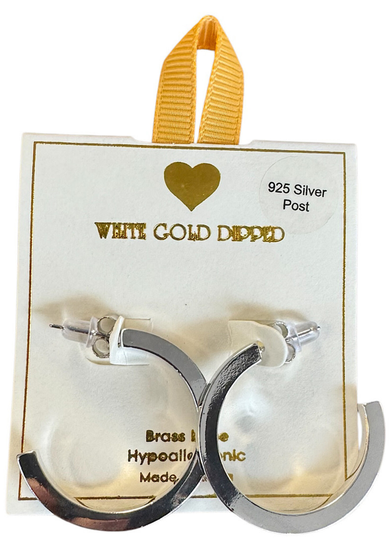 Yellow Ribbon Square Hoop 14K Dipped